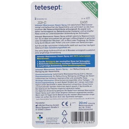 Tetesept Meerwasser Nasenspray 20 Ml Shop Apotheke