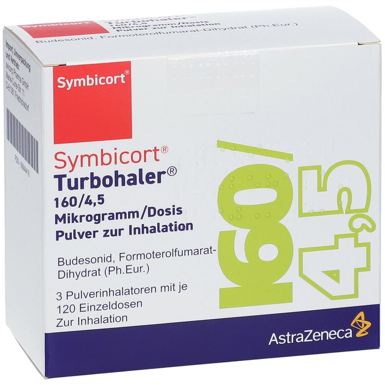 Symbicort Turbohaler 160 4 5 µg Dosis 120 ED 3 St mit dem E Rezept