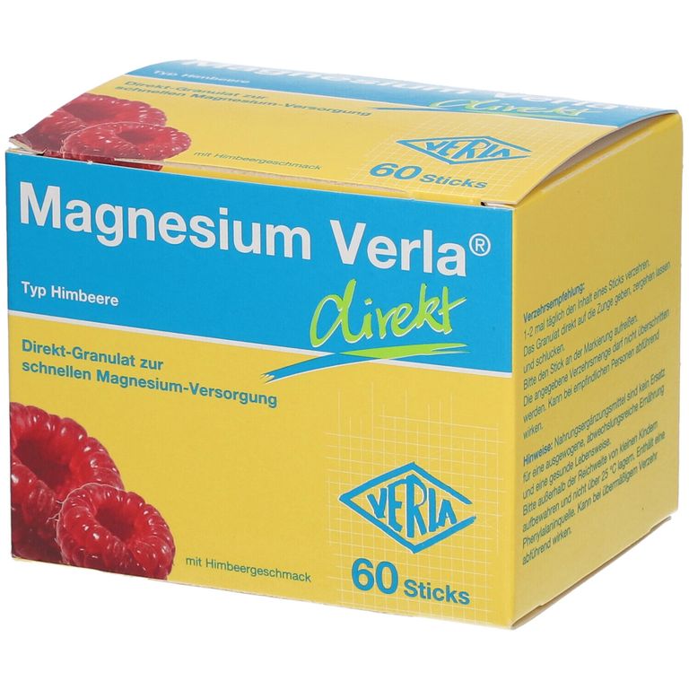 Magnesium Verla Direkt Himbeere 60 St Shop Apotheke