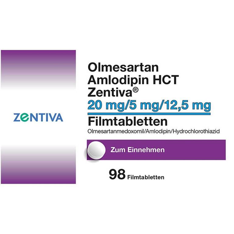 Olmesartan Amlodipin HCT Zentiva 20 5 12 5 Mg 98 St Mit Dem E Rezept