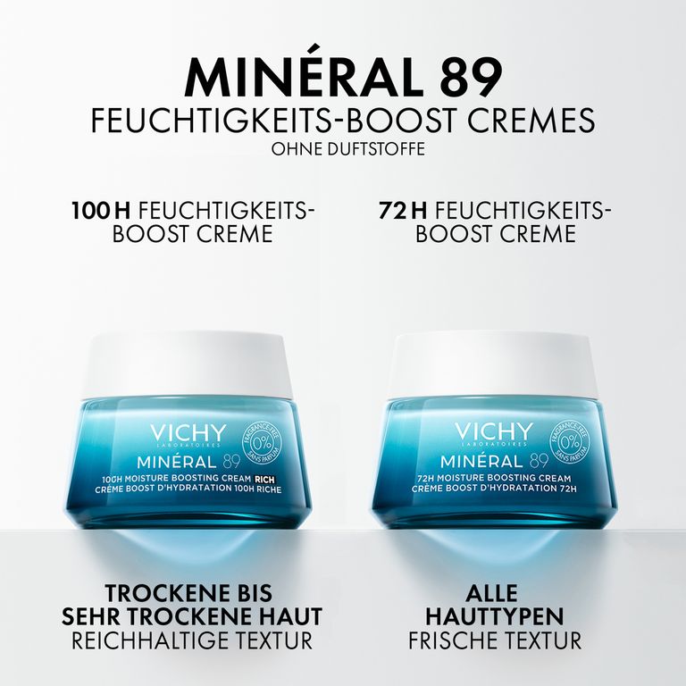 Vichy Minéral 89 100H Feuchtigkeits Boost Creme Reichhaltig Für