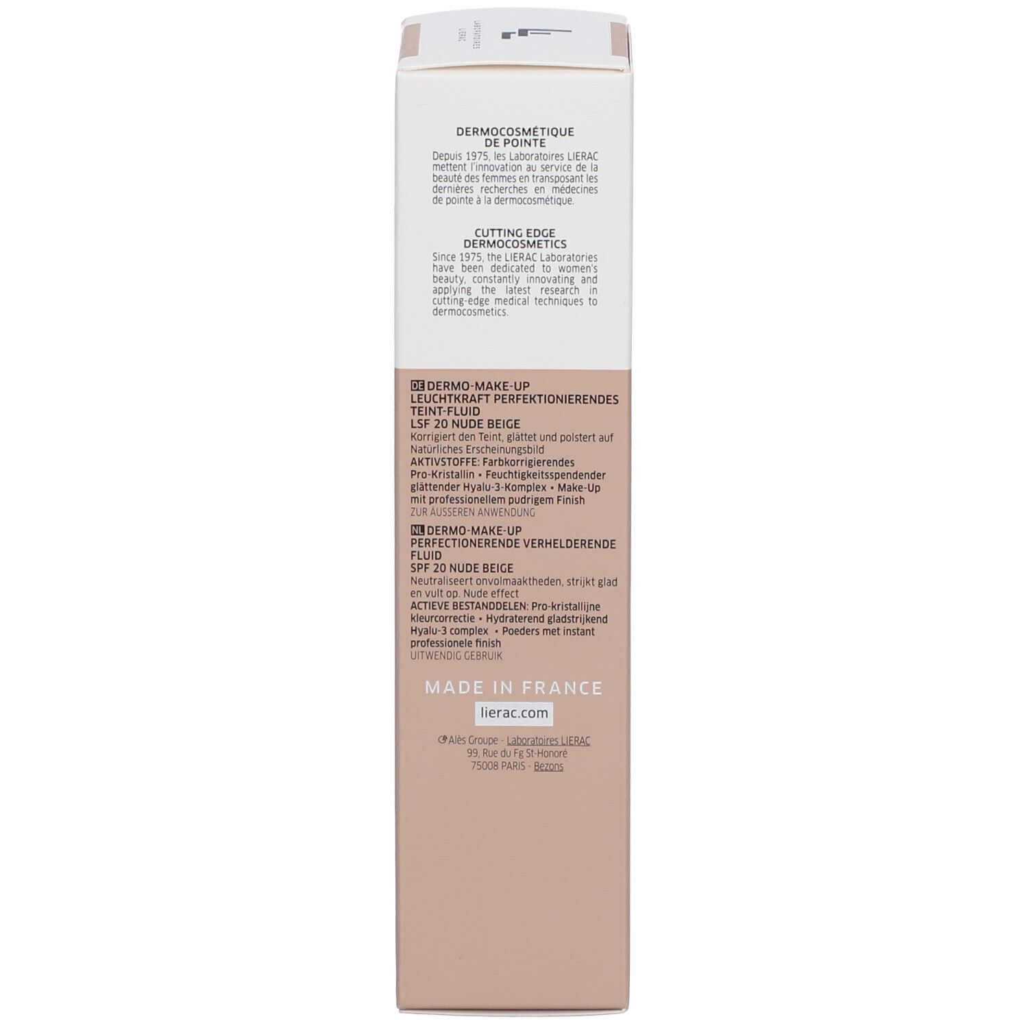 LIERAC TEINT PERFECT SKIN Fluid Foundation 02 Beige Nude LSF 20 30 Ml