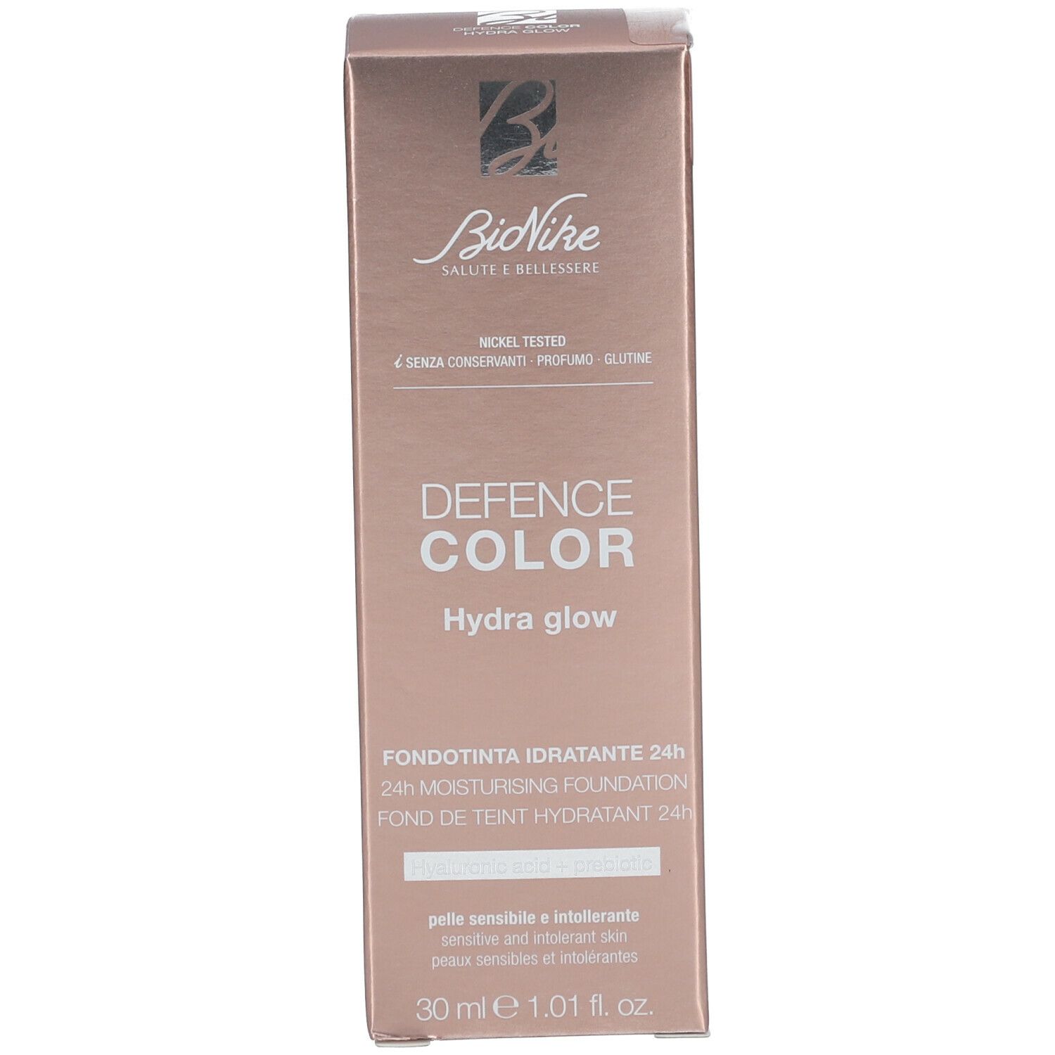 BioNike DEFENCE COLOR HYDRA GLOW 24H HYDRATIVE FOUNDATION 105 Miell 30