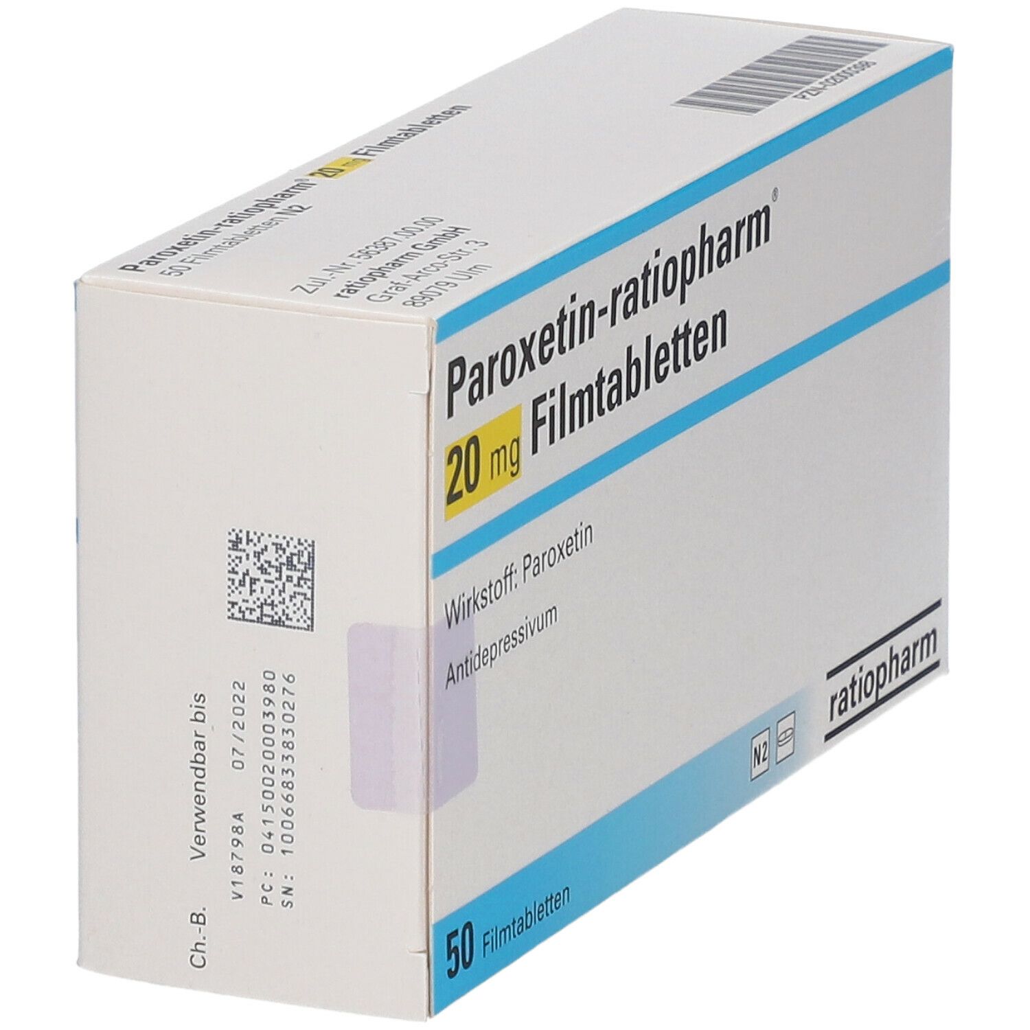 Paroxetin Ratiopharm 20 Mg 50 St Shop Apotheke