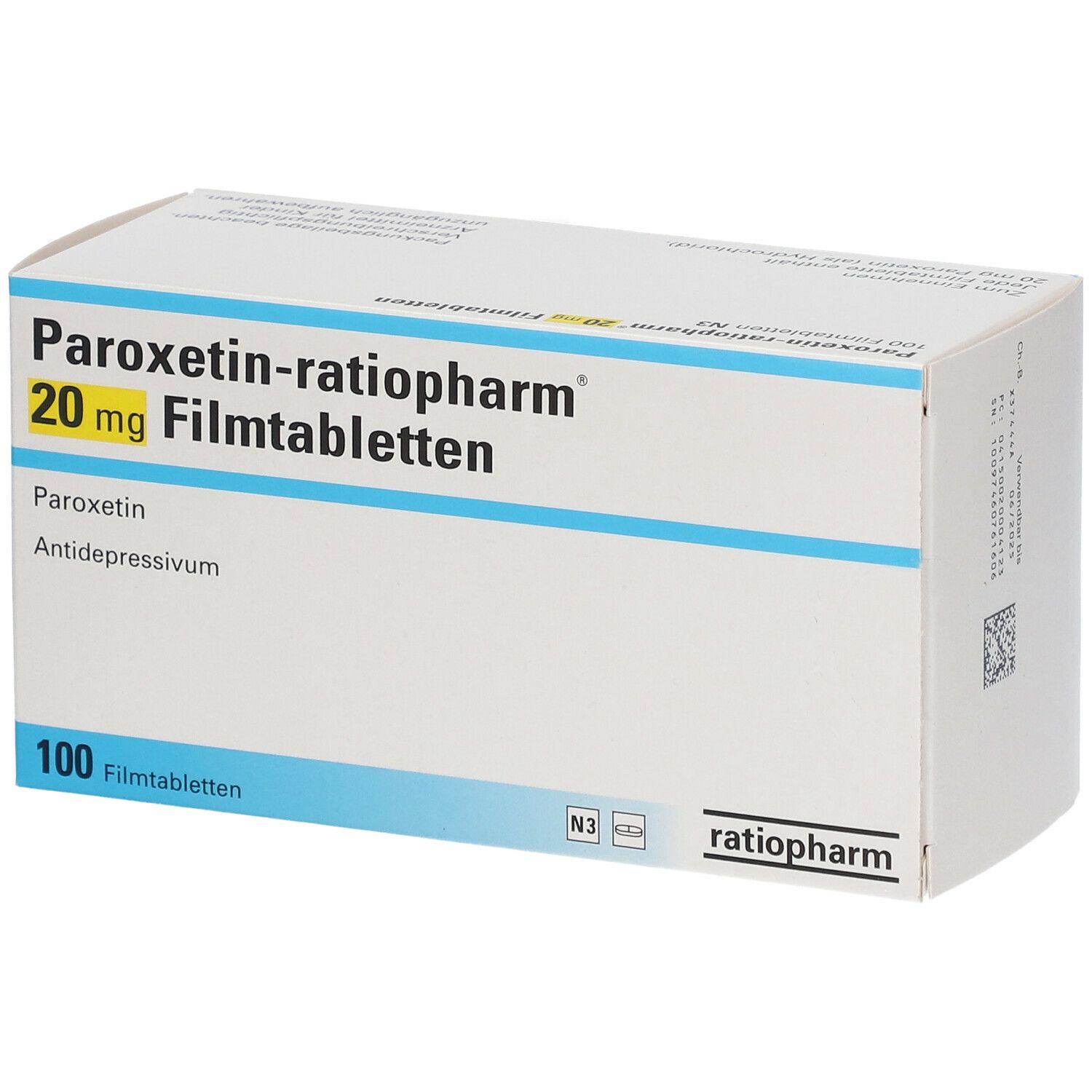 Paroxetin Ratiopharm 20 Mg 100 St Shop Apotheke