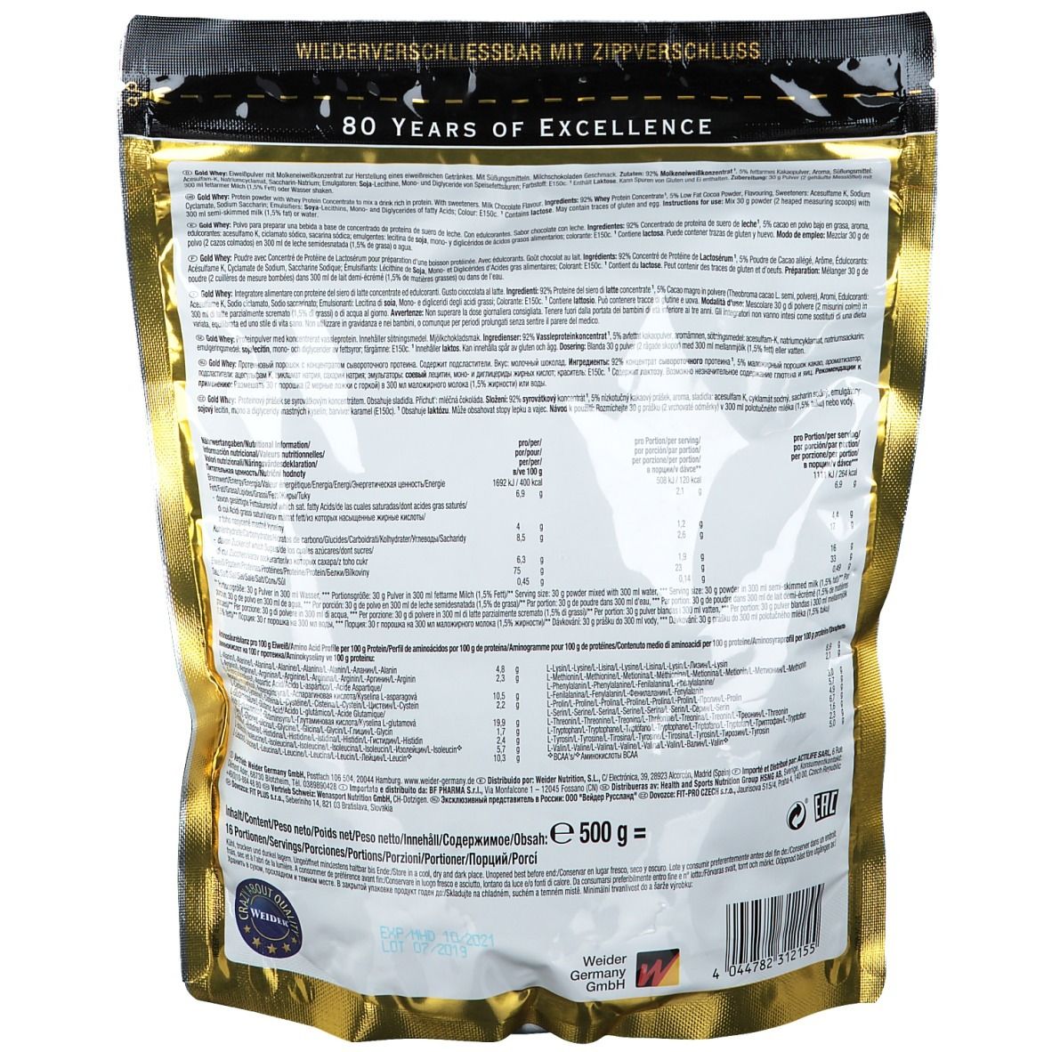 Weider Gold Whey Schokolade Pulver 500 G Shop Apotheke