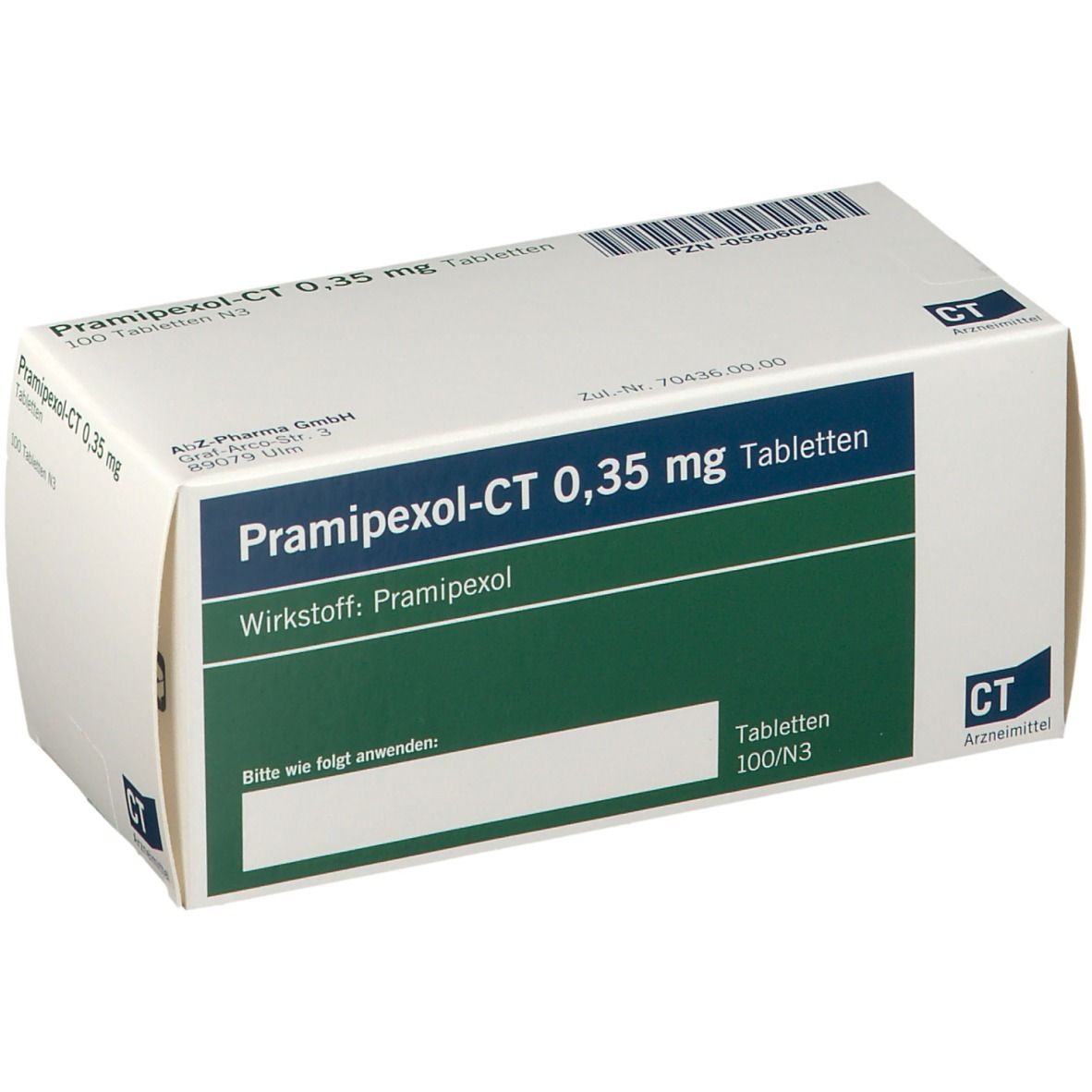 Pramipexol CT AbZ 0 35 Mg 100 St Mit Dem E Rezept Kaufen Shop Apotheke