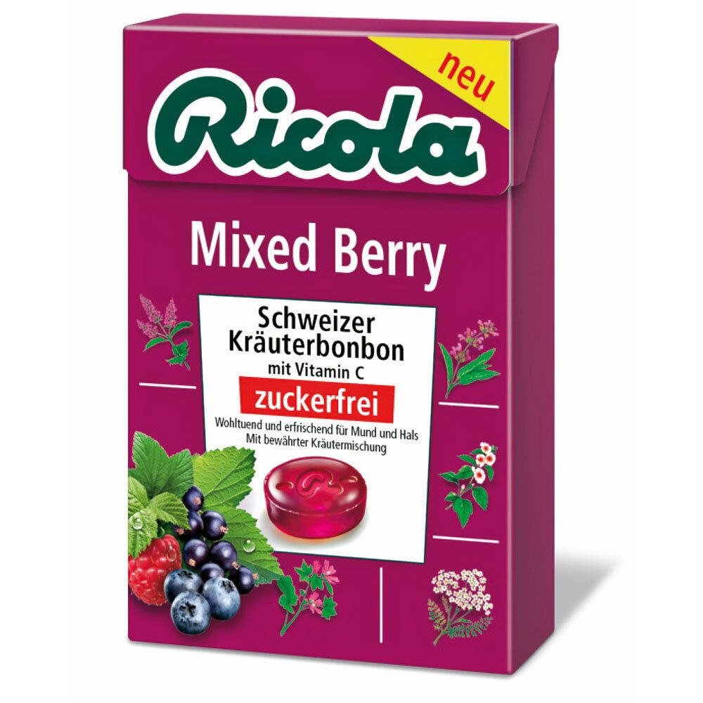 Ricola Schweizer Kräuterbonbon Mixed Berry ohne Zucker 50 g shop