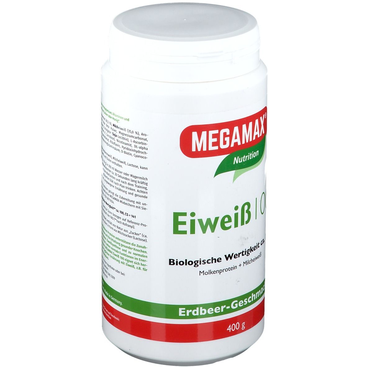 MEGAMAX Basic Active Eiweiß 100 Erdbeer Geschmack 400 g shop