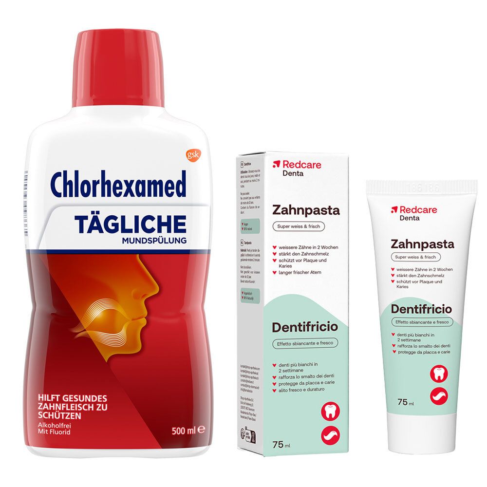 Redcare Zahnpasta Chlorhexamed Tägliche Mundspülung mit Chlorhexidin