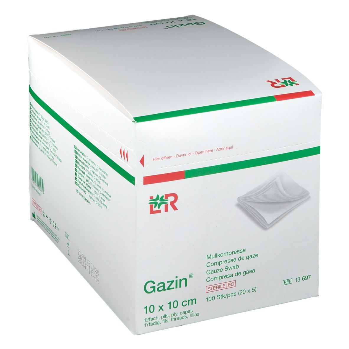 Gazin Kompresse 10 Cm X 10 Cm Steril 12 Lagig 20x5 St Shop Apotheke