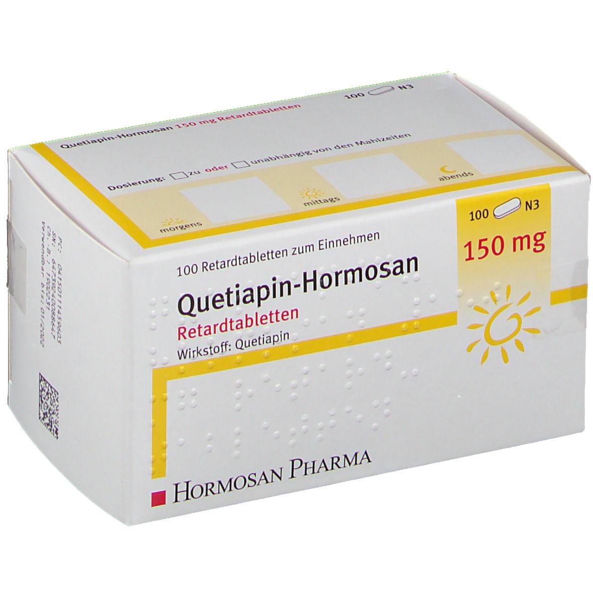 Quetiapin Hormosan 150 Mg 100 St Mit Dem E Rezept Kaufen Shop Apotheke