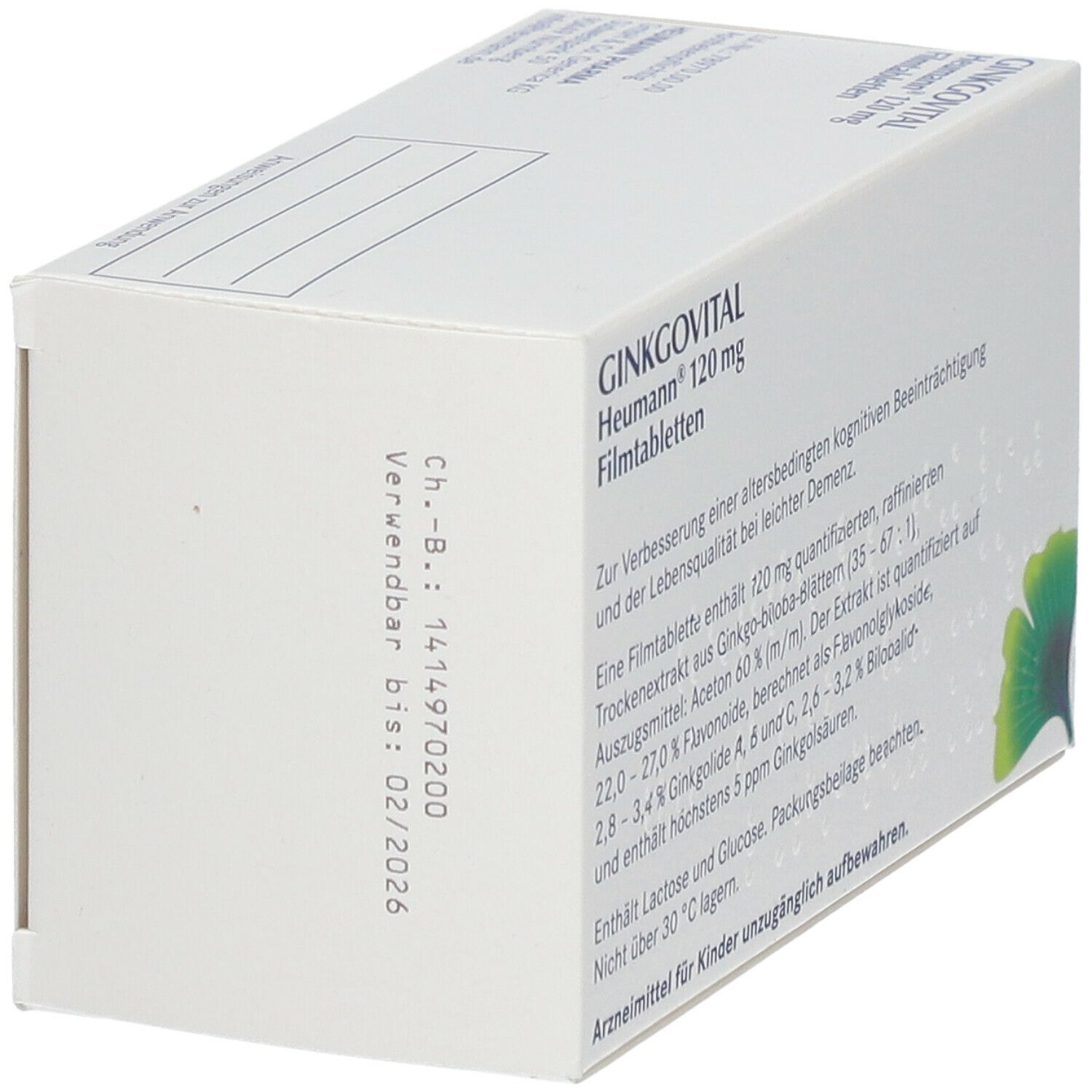 GINKGOVITAL Heumann 120 Mg Filmtabletten 60 St Shop Apotheke