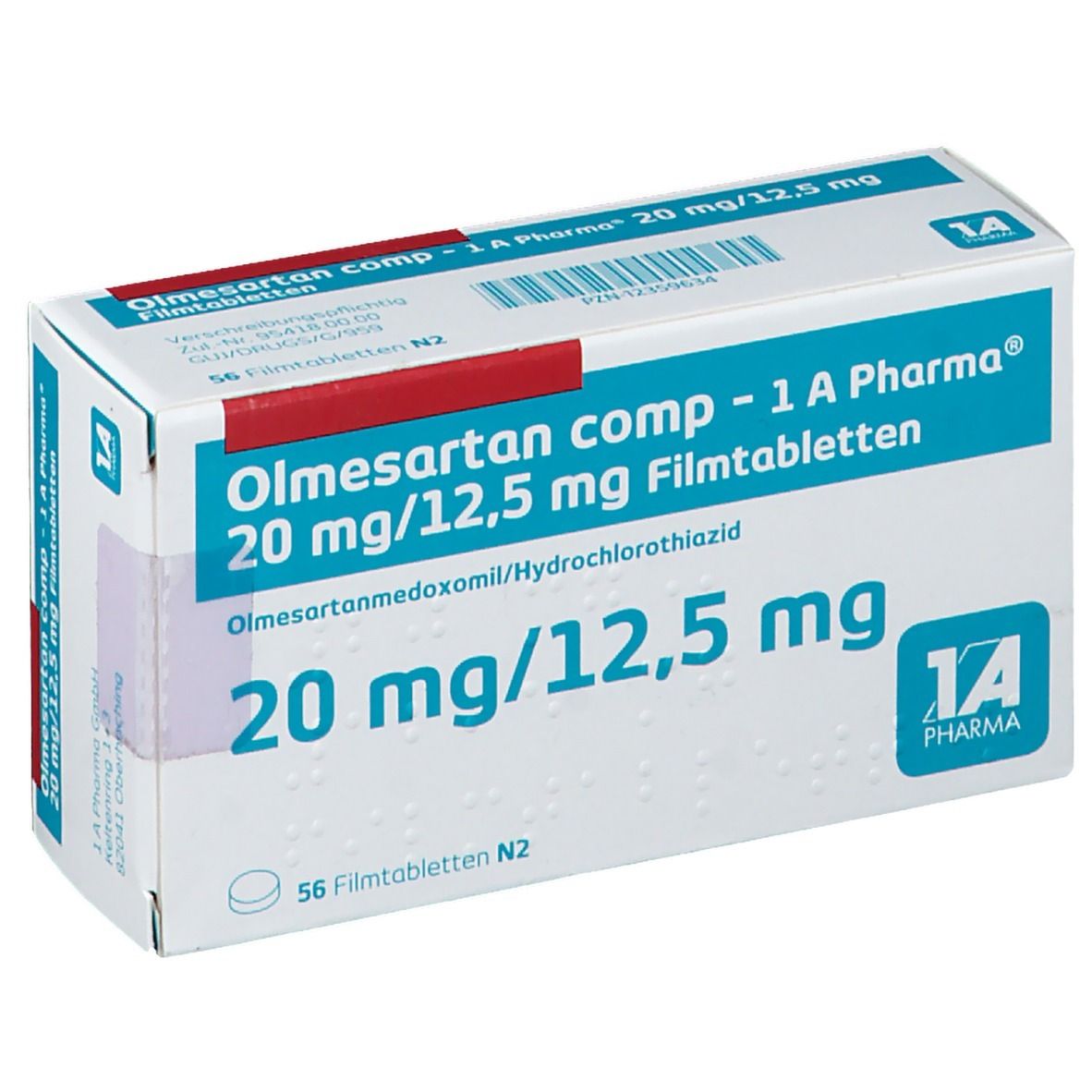 Olmesartan Comp 1 A Pharma 20 Mg 12 5 Mg 56 St Mit Dem E Rezept