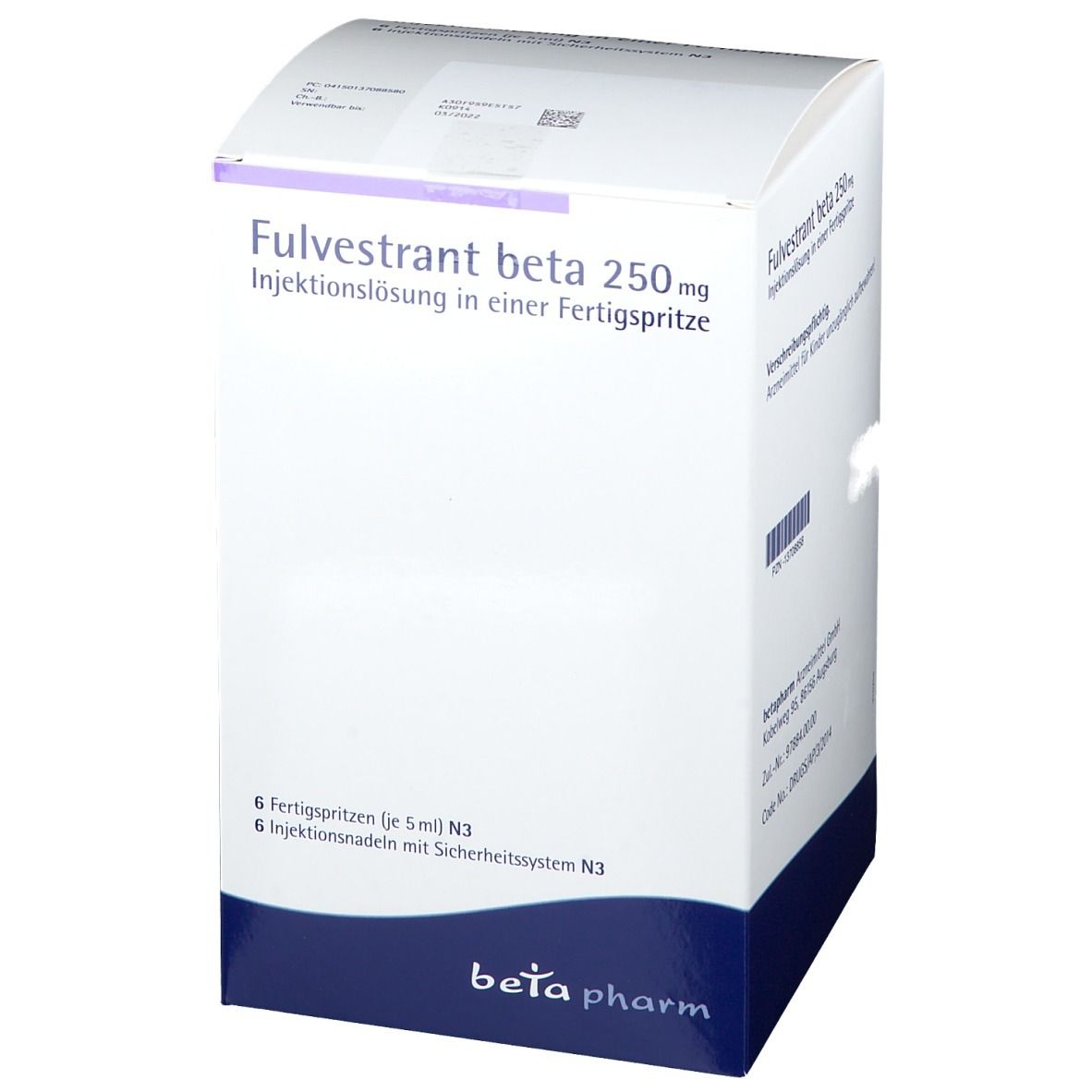 Fulvestrant beta 250 mg Injektionslösung in einer Fertigspritze 6 St