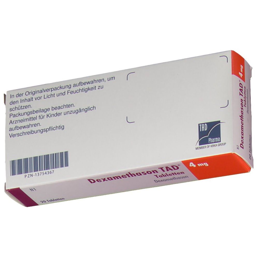 Dexamethason TAD 4 Mg 20 St Mit Dem E Rezept Kaufen Shop Apotheke