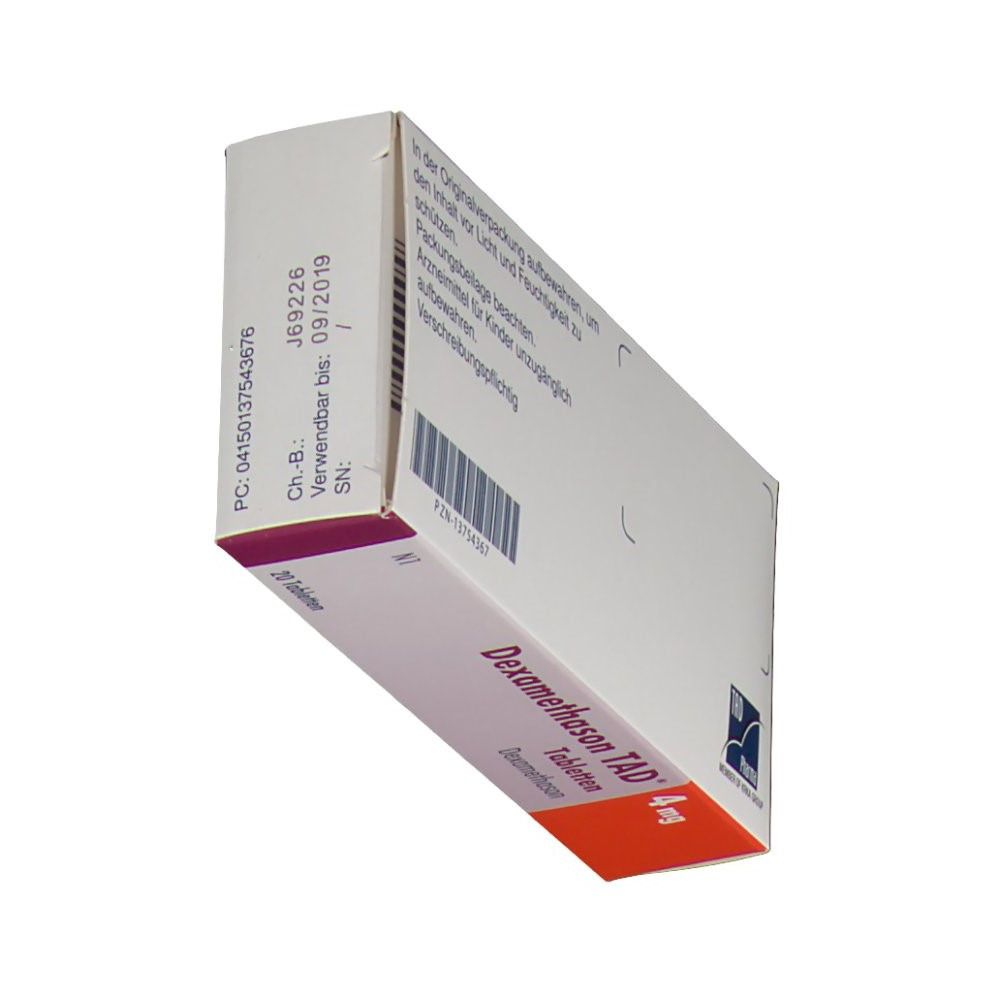 Dexamethason TAD 4 Mg 20 St Mit Dem E Rezept Kaufen Shop Apotheke