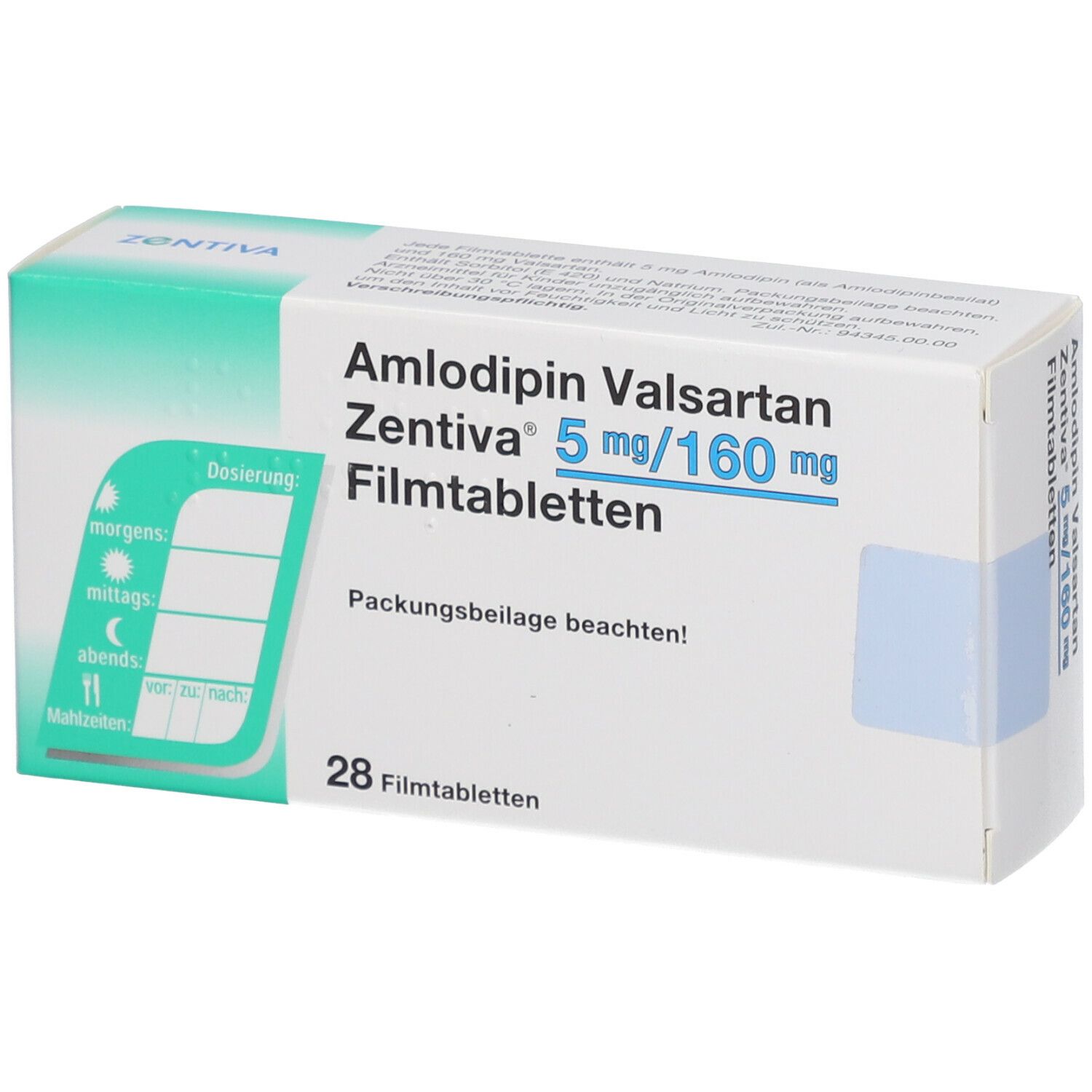 Amlodipin Valsartan Zentiva Mg Mg Filmtabl St Mit Dem E