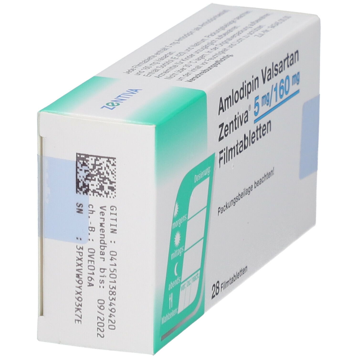 AMLODIPIN Valsartan Zentiva 5 Mg 160 Mg Filmtabl 28 St Mit Dem E