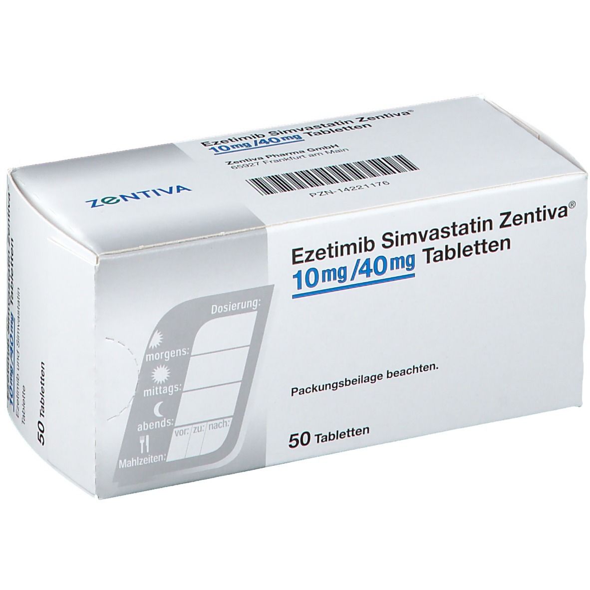 Ezetimib Simvastatin Zentiva 10 Mg 40 Mg 50 St Mit Dem E Rezept Kaufen