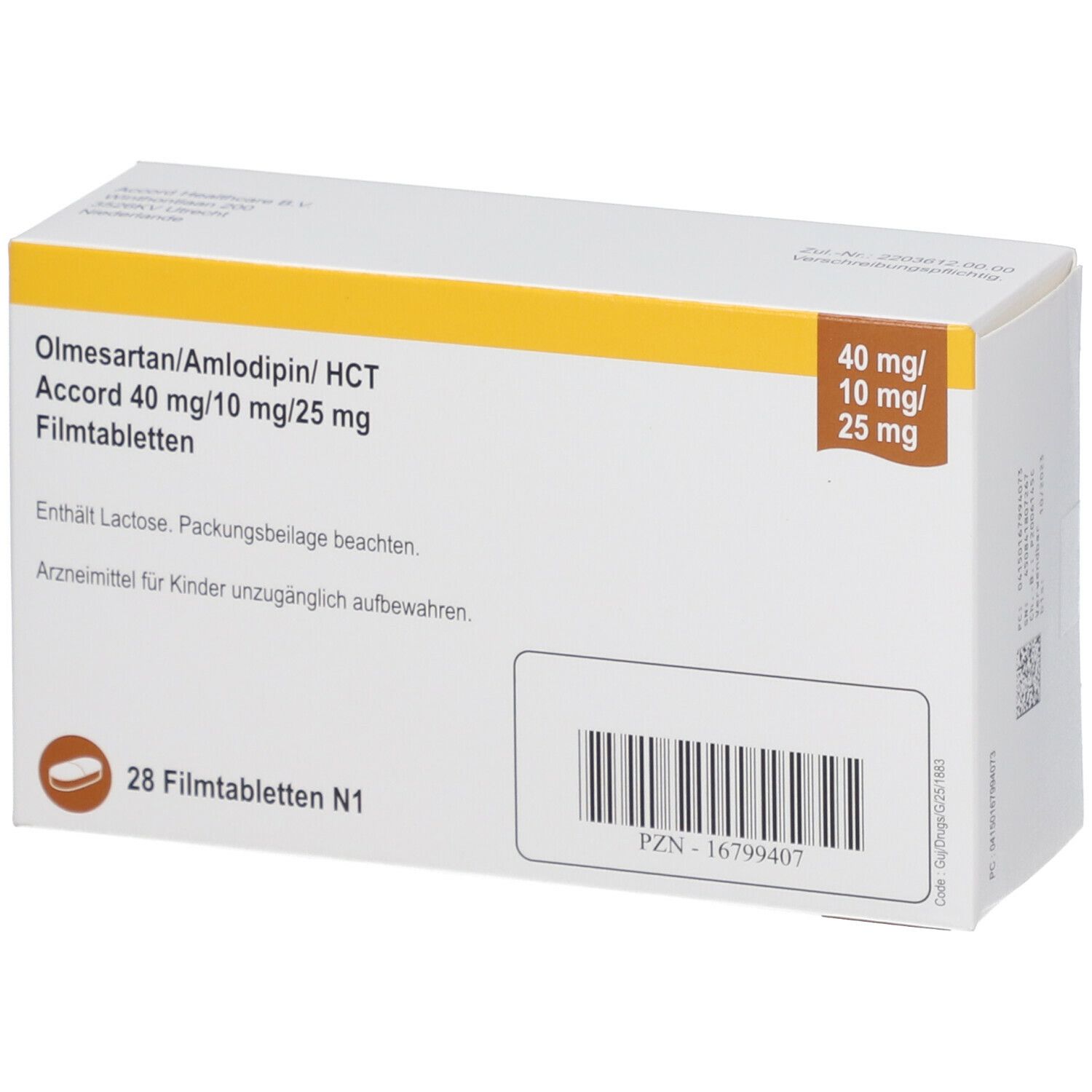 Olmesartan Amlodipin Hct Accord Mg Mg Mg St Mit Dem E