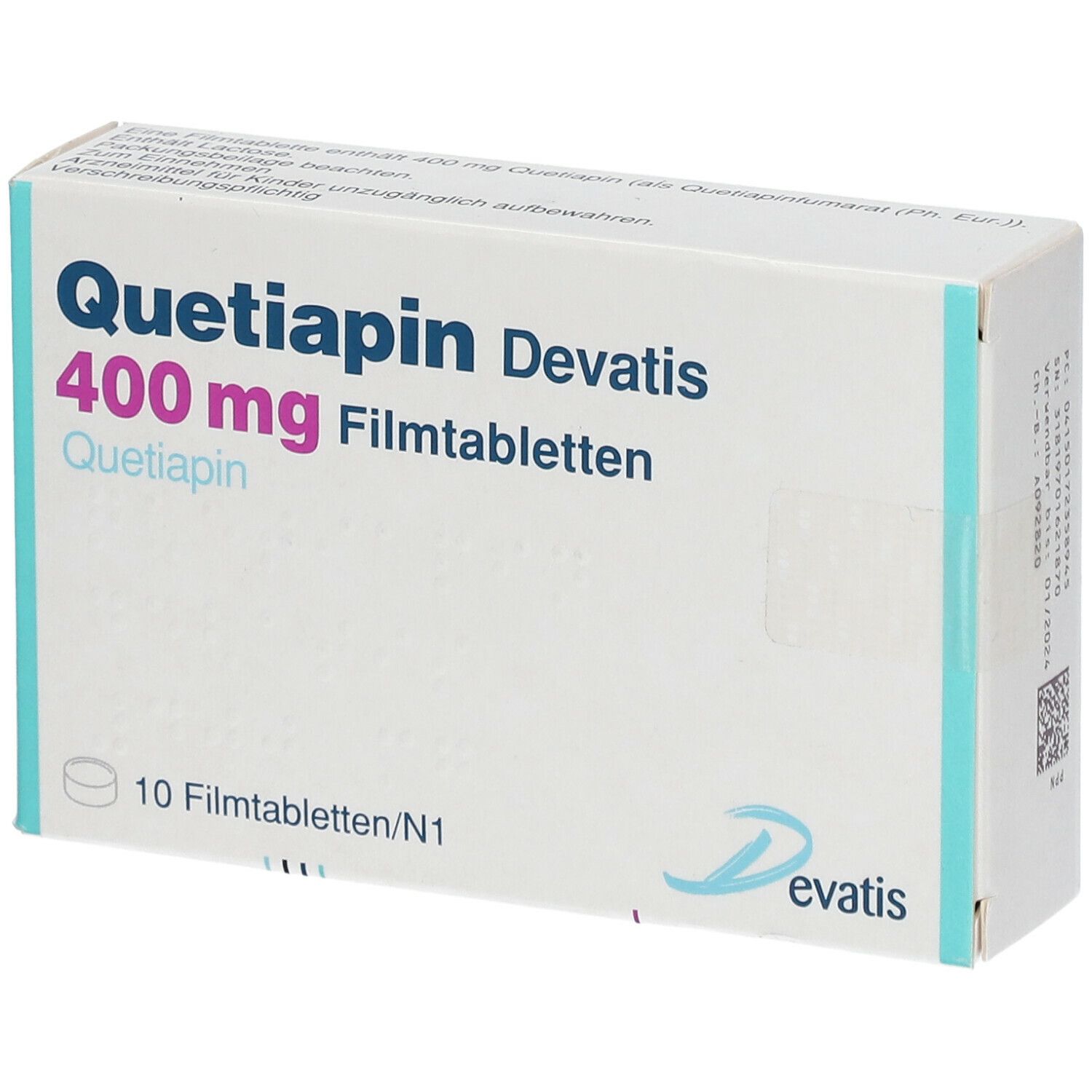 QUETIAPIN Devatis 400 Mg Filmtabletten 10 St Mit Dem E Rezept Kaufen