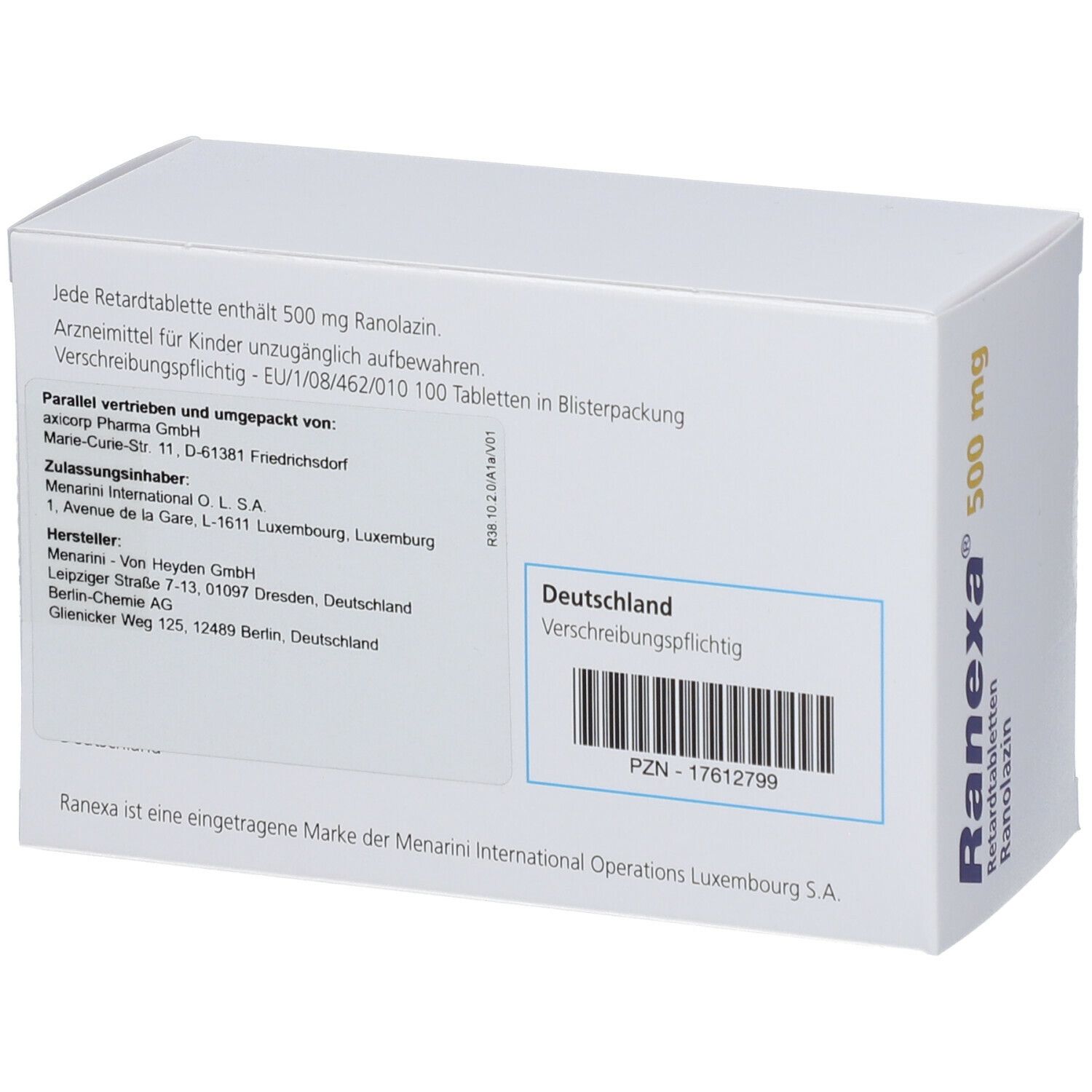 Ranexa Mg Retardtabletten St Mit Dem E Rezept Kaufen Shop