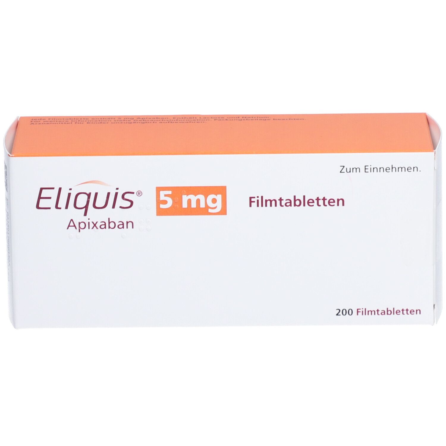 ELIQUIS 5 Mg Filmtabletten 200 St Mit Dem E Rezept Kaufen Shop Apotheke