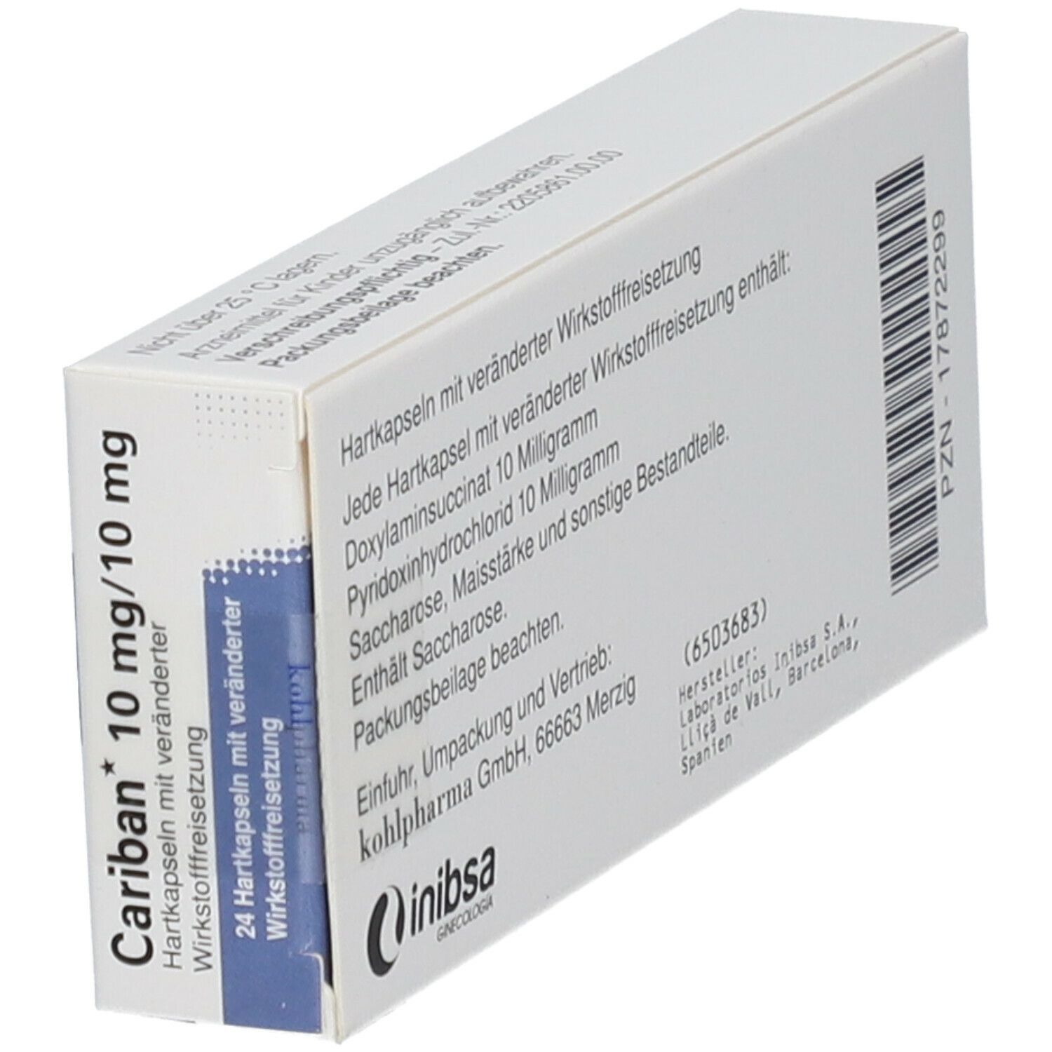 CARIBAN 10 mg 10 mg Hartk m veränd Wirkst Frs 24 St mit dem E Rezept