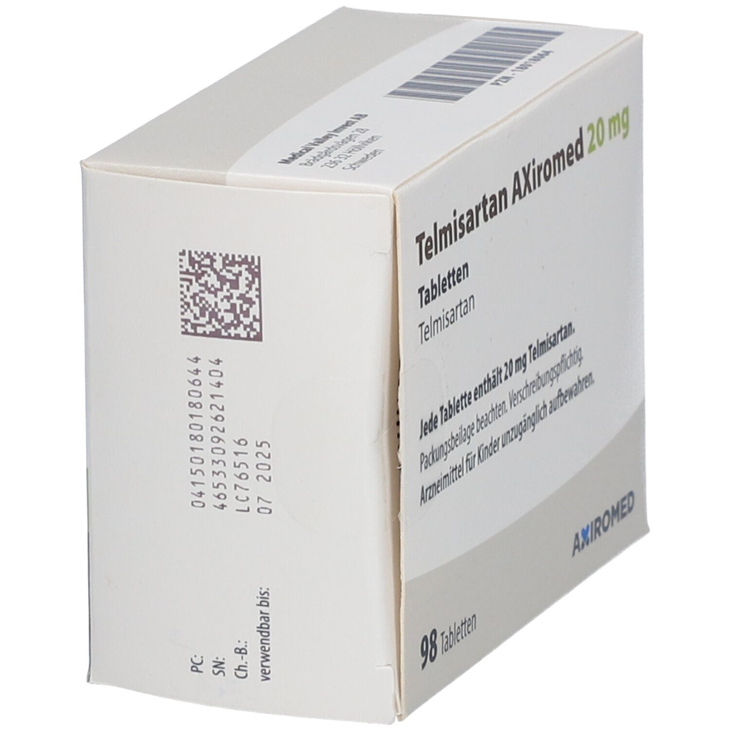 Telmisartan Axiromed Mg Tabletten St Mit Dem E Rezept Kaufen