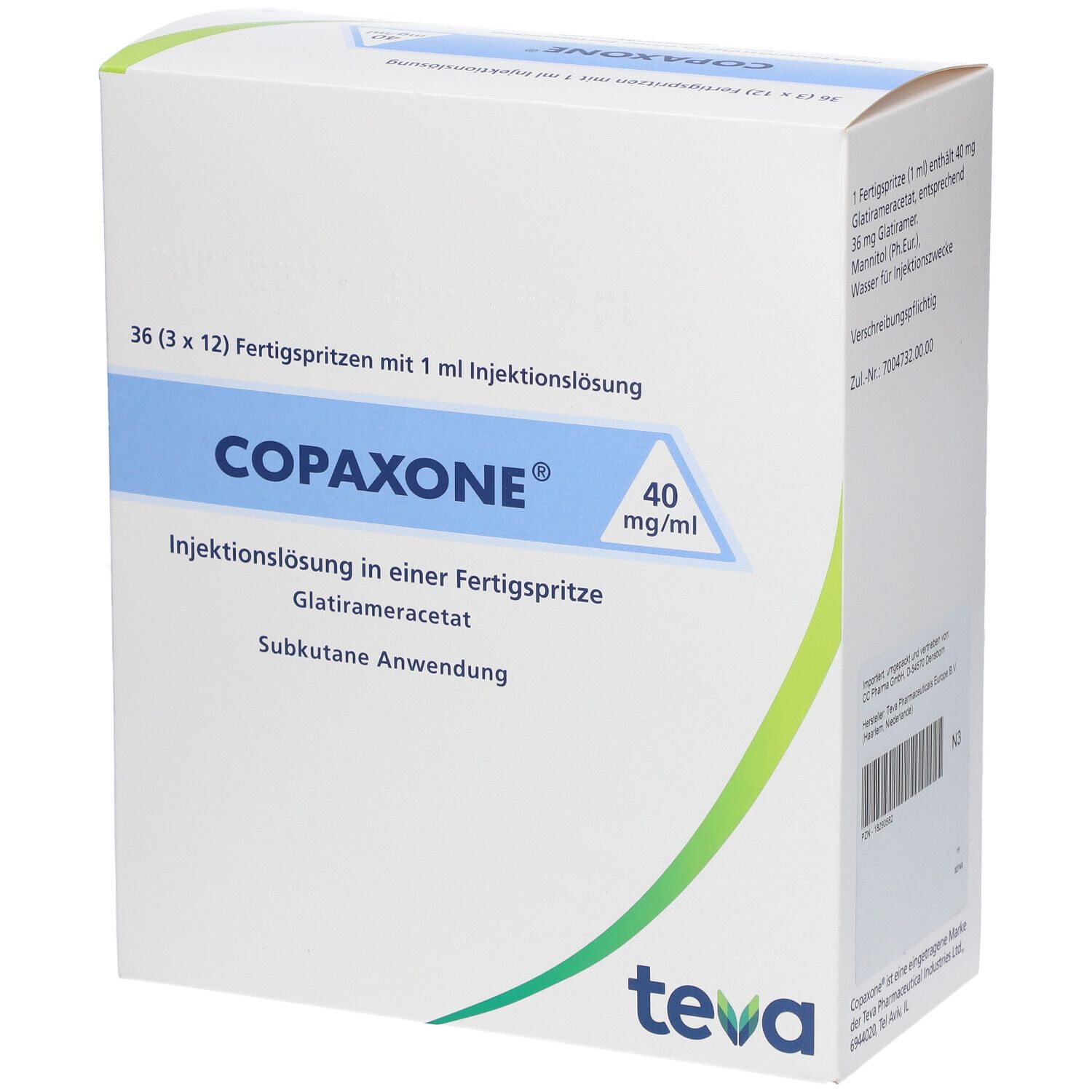 Copaxone Mg Ml Injektionsl Sung I E Fertigspr St Mit Dem E