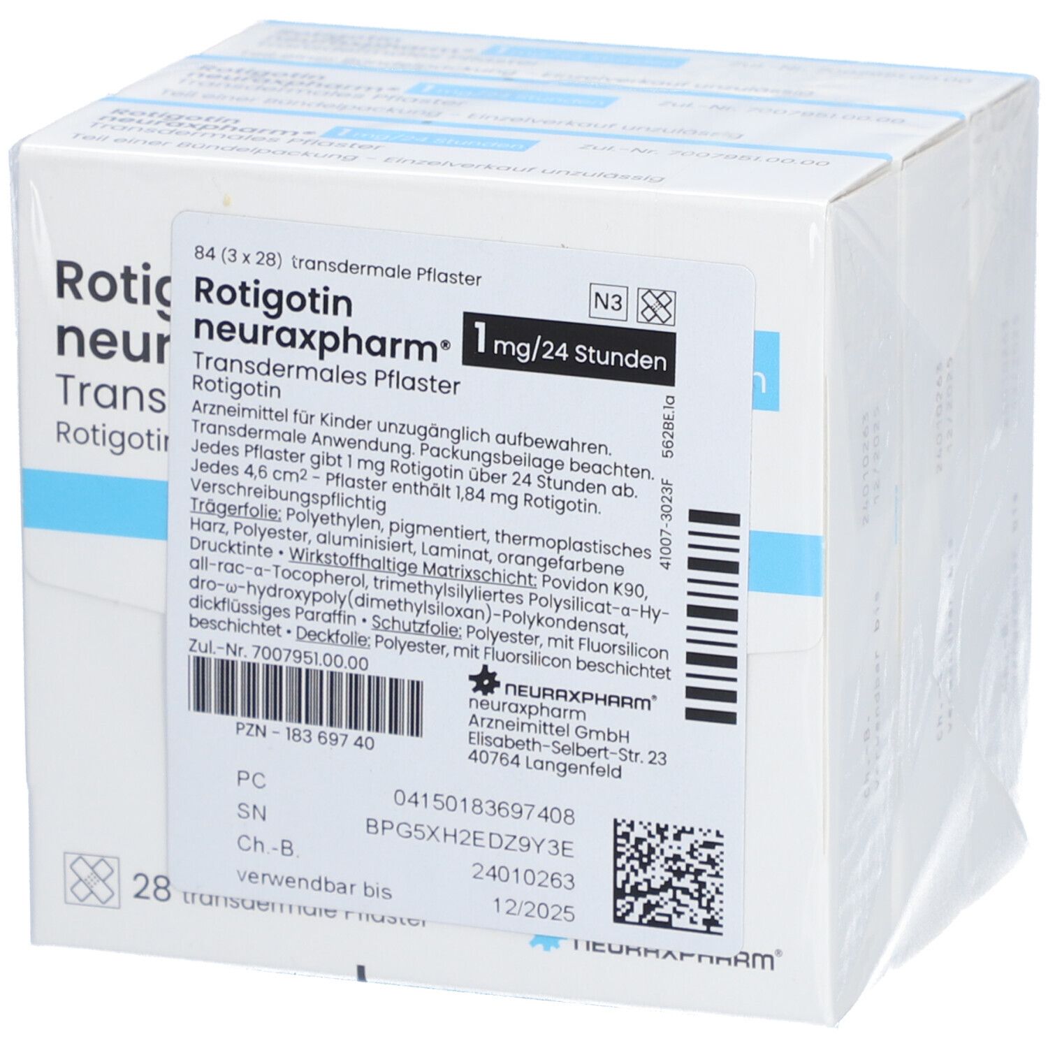 Rotigotin Neuraxpharm Mg H Transderm Pflaster St Mit Dem E