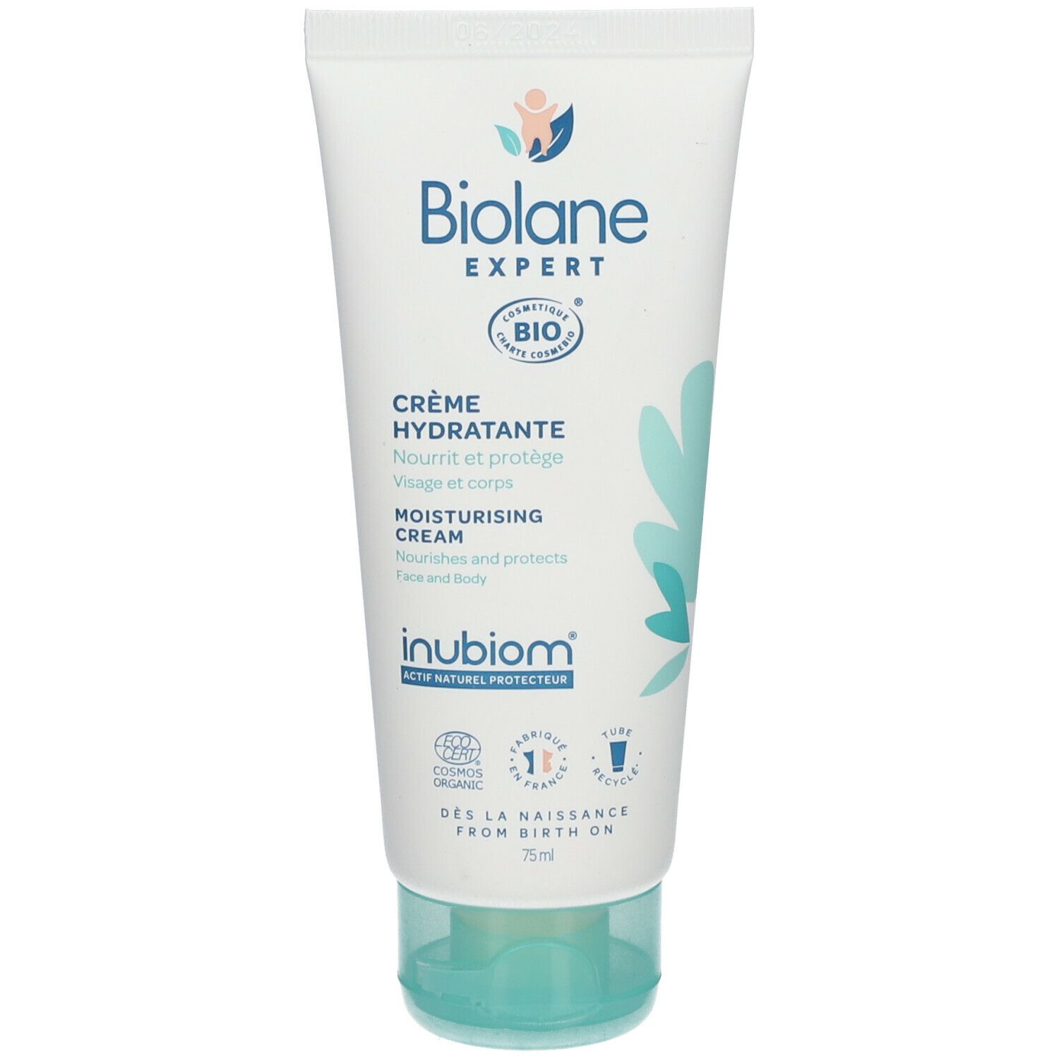 Biolane Crème Hydratante certifiée biologique Biolane Expert 75 ml