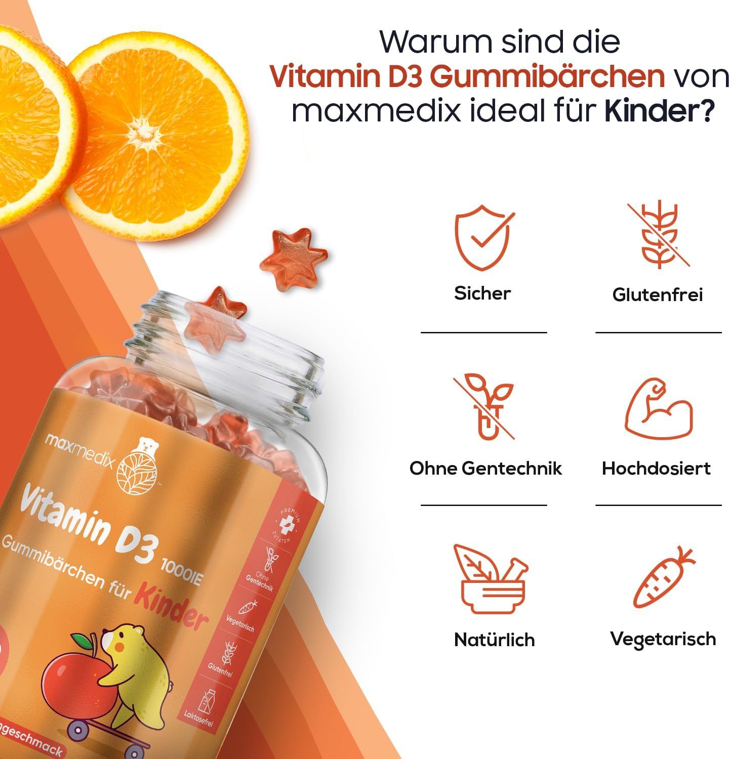 maxmedix Vitamin D3 Kinder Gummibärchen 1000 IE 120 St Shop Apotheke