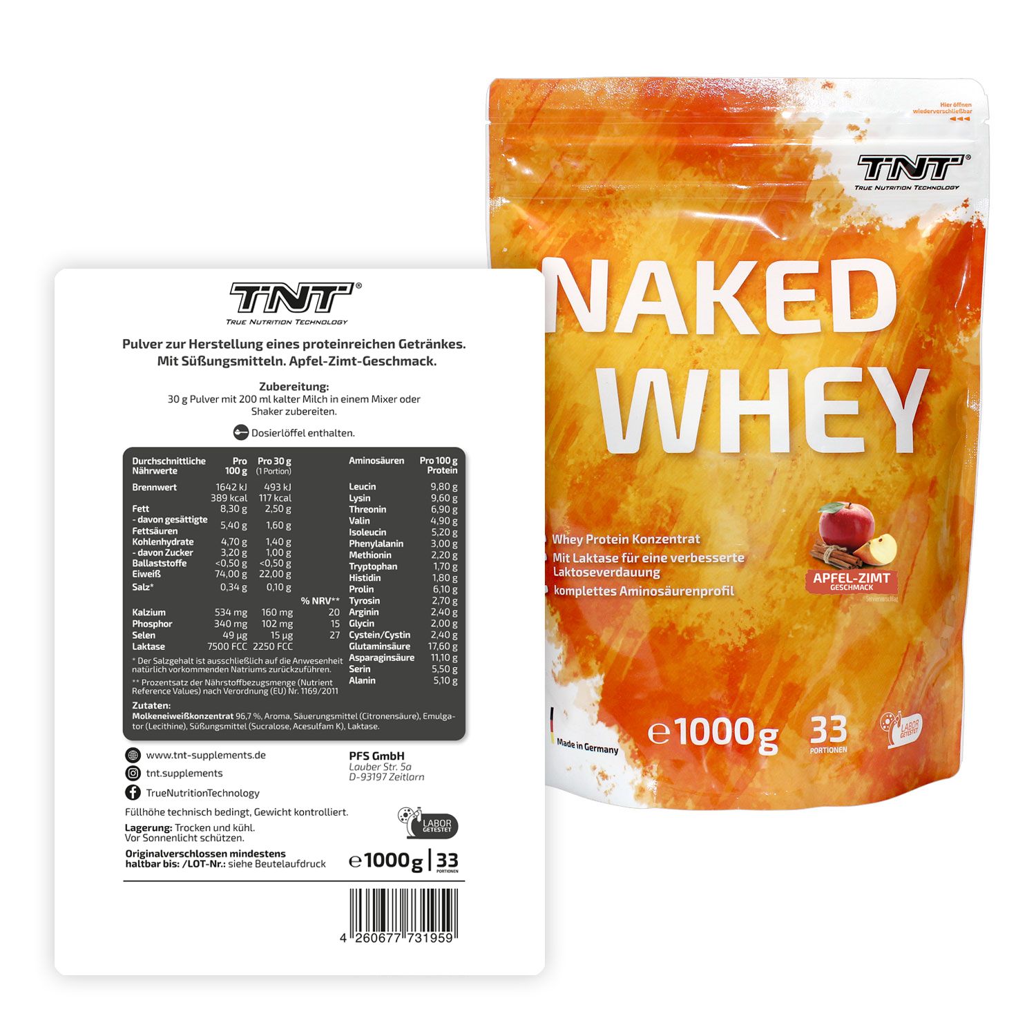 TNT Naked Whey Molkenproteinkonzentrat Mit Laktase 1 Kg Shop Apotheke