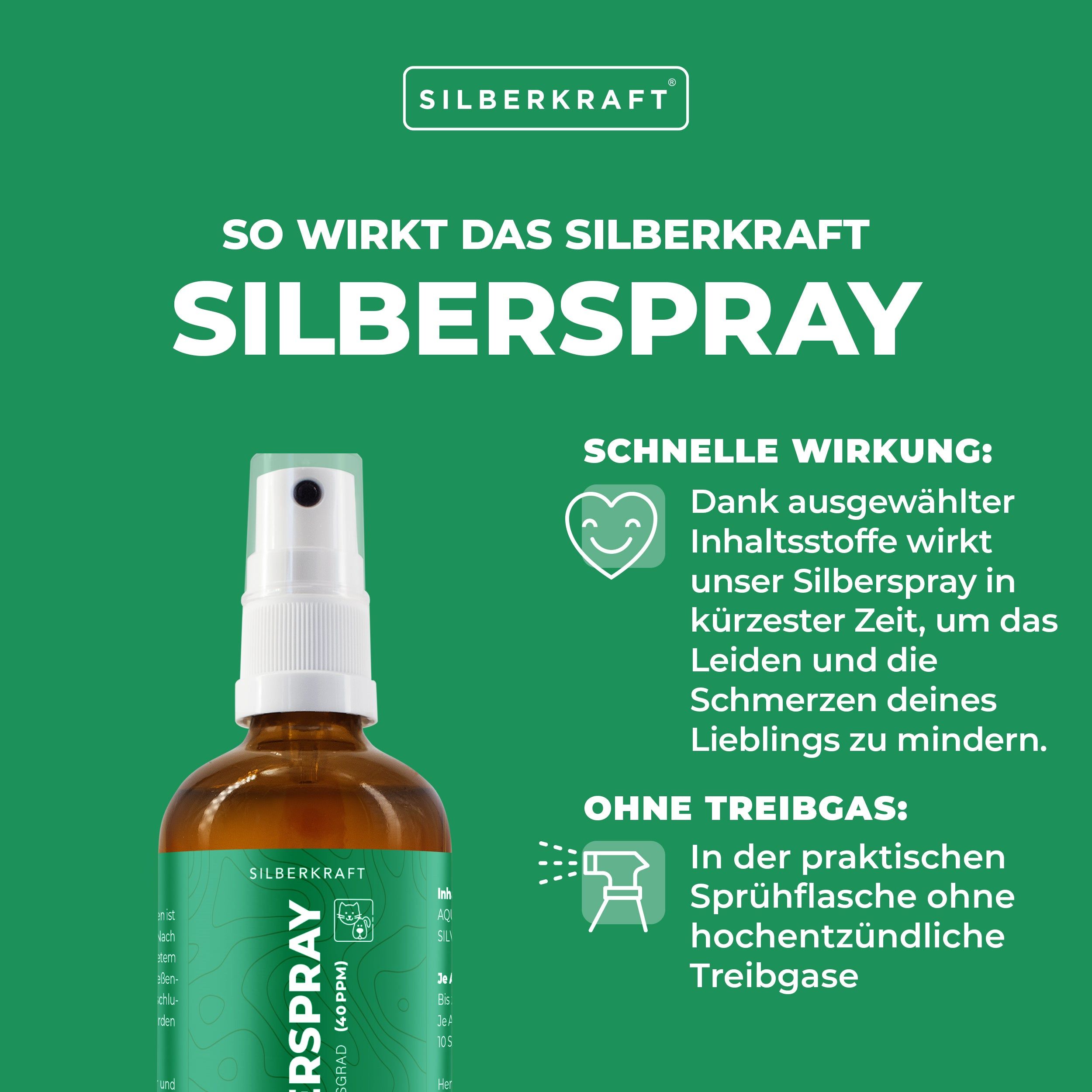 SILBERKRAFT Kolloidales Silberspray für Haustiere 2x100 ml Shop Apotheke