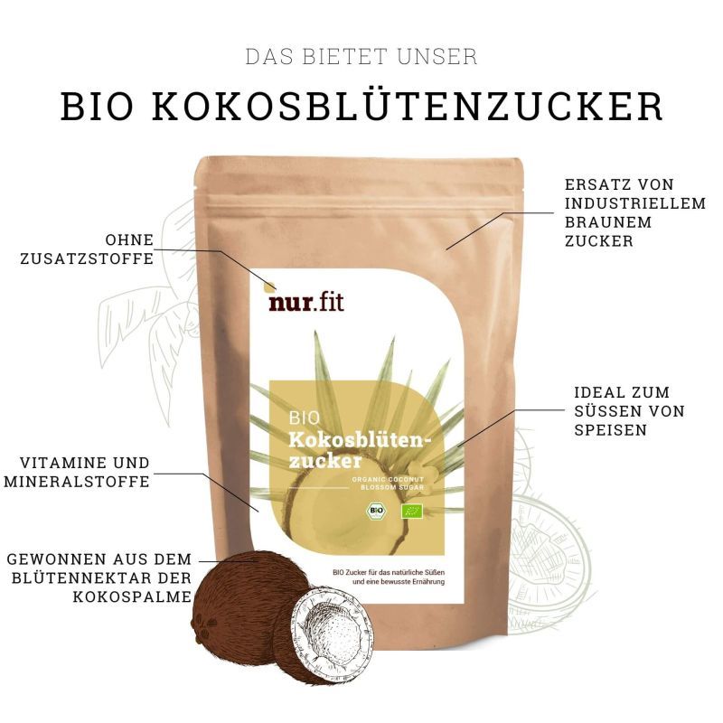 nur fit BIO Kokosblütenzucker 1000 g Shop Apotheke