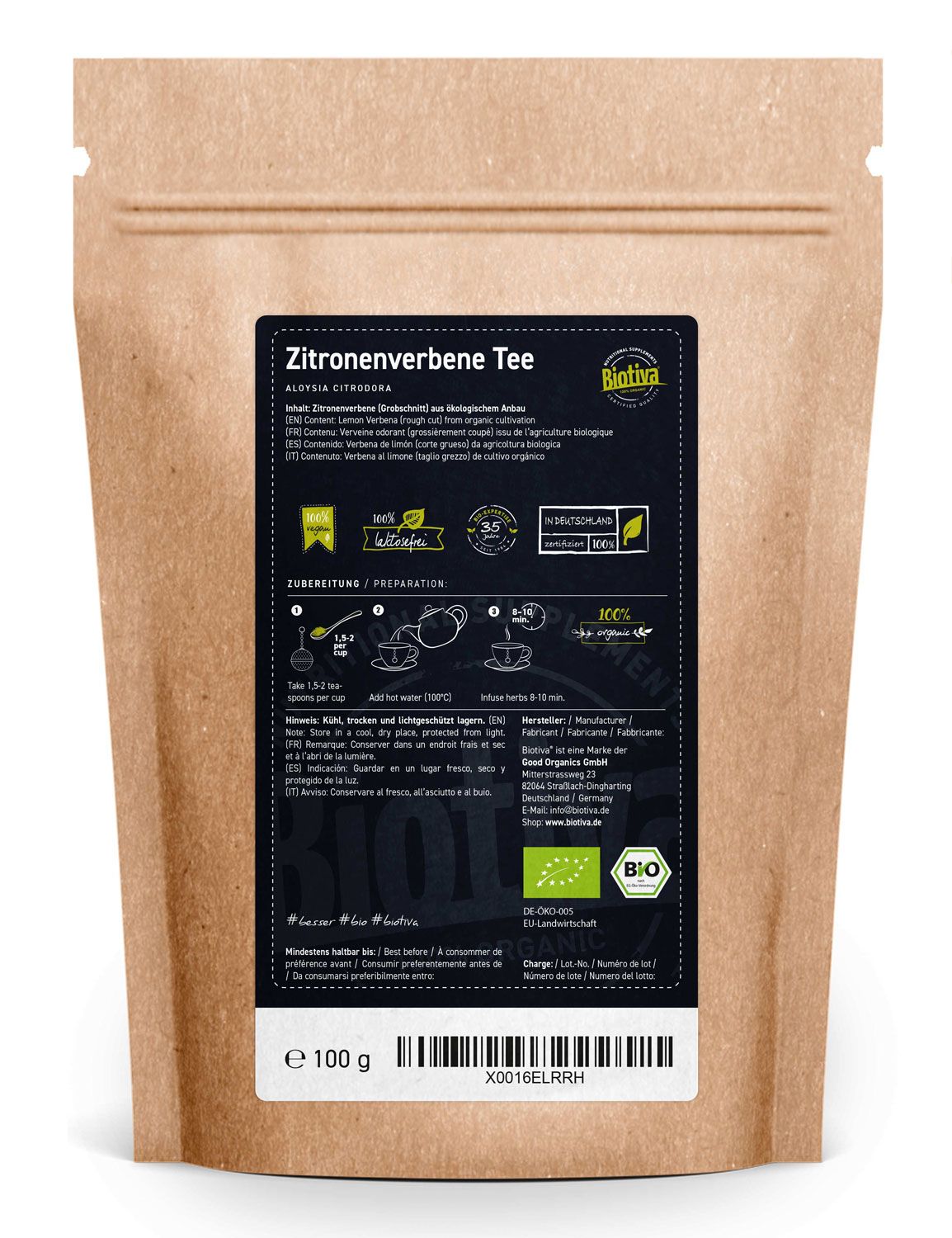 Biotiva Zitronenverbene Tee Bio 100 G Shop Apotheke