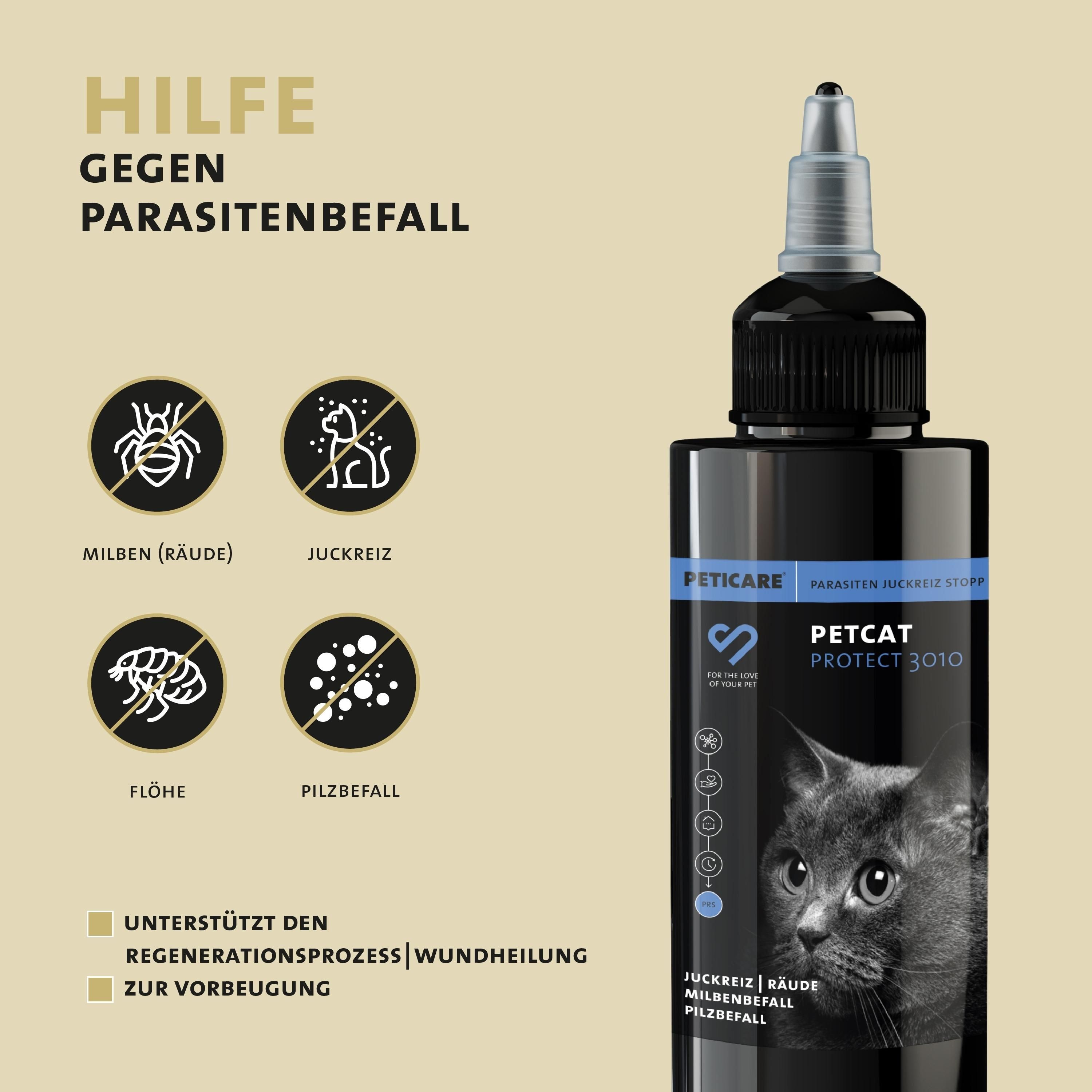 Peticare Anti Parasiten Mittel F R Katzen Gegen Milben Fl He Pilze