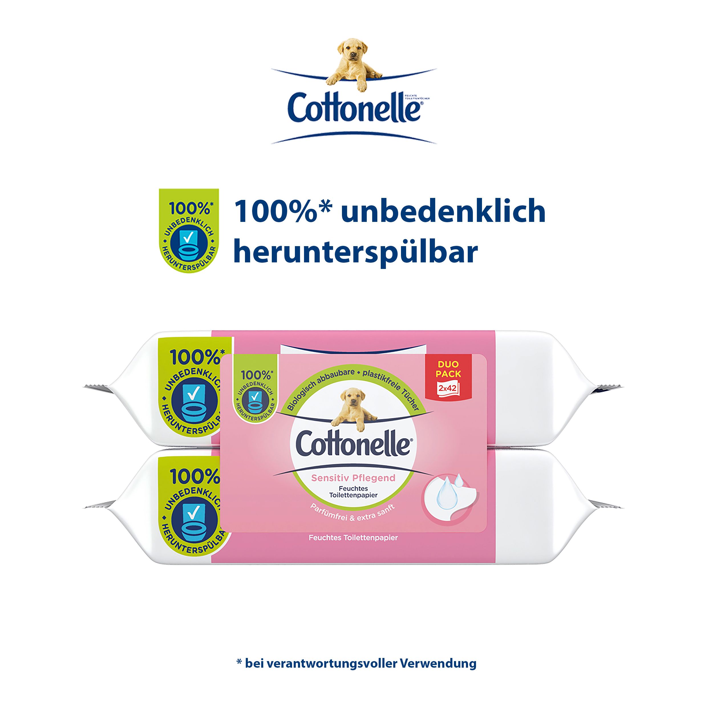 Cottonelle Feuchtes Toilettenpapier Sensitive Duo Pack Feuchttücher