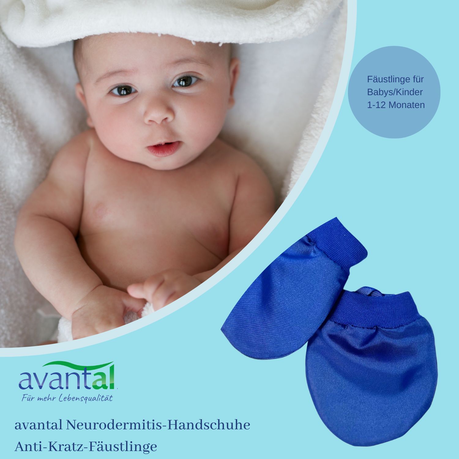 avantal Neurodermitis Anti Kratz Handschuhe für Babys Kinder 1 St