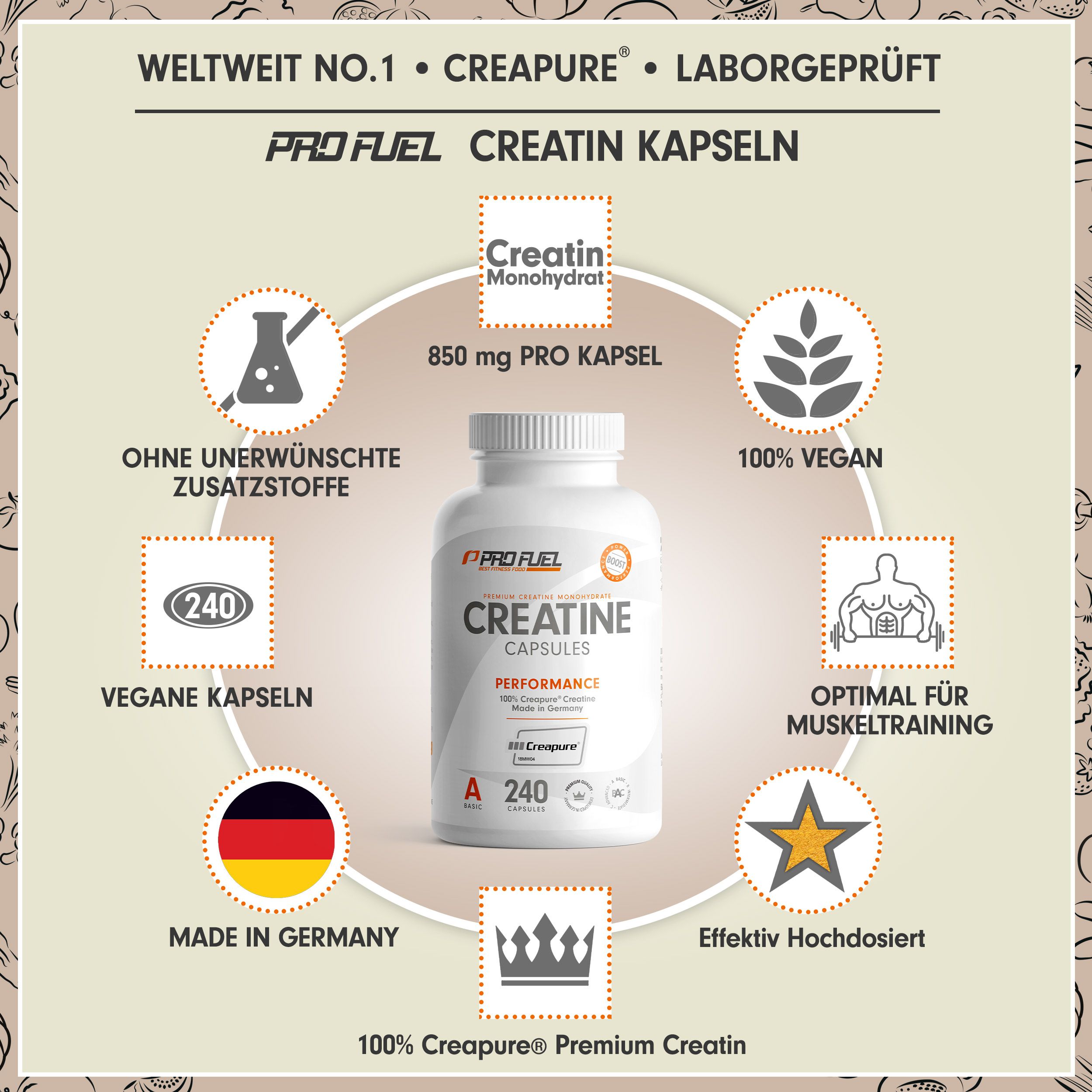 ProFuel CREATIN Kapseln Creapure 240 St Shop Apotheke