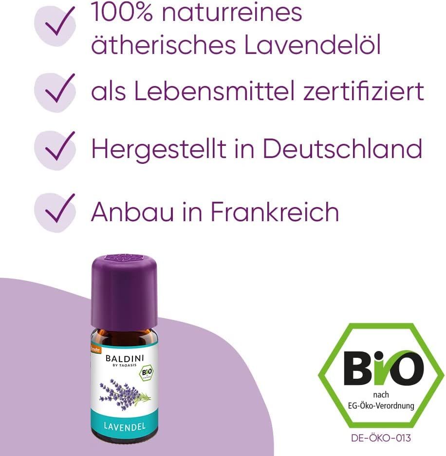 Baldini Lavendelöl Bio 100 Naturreines Ätherisches Bio Lavendel Öl