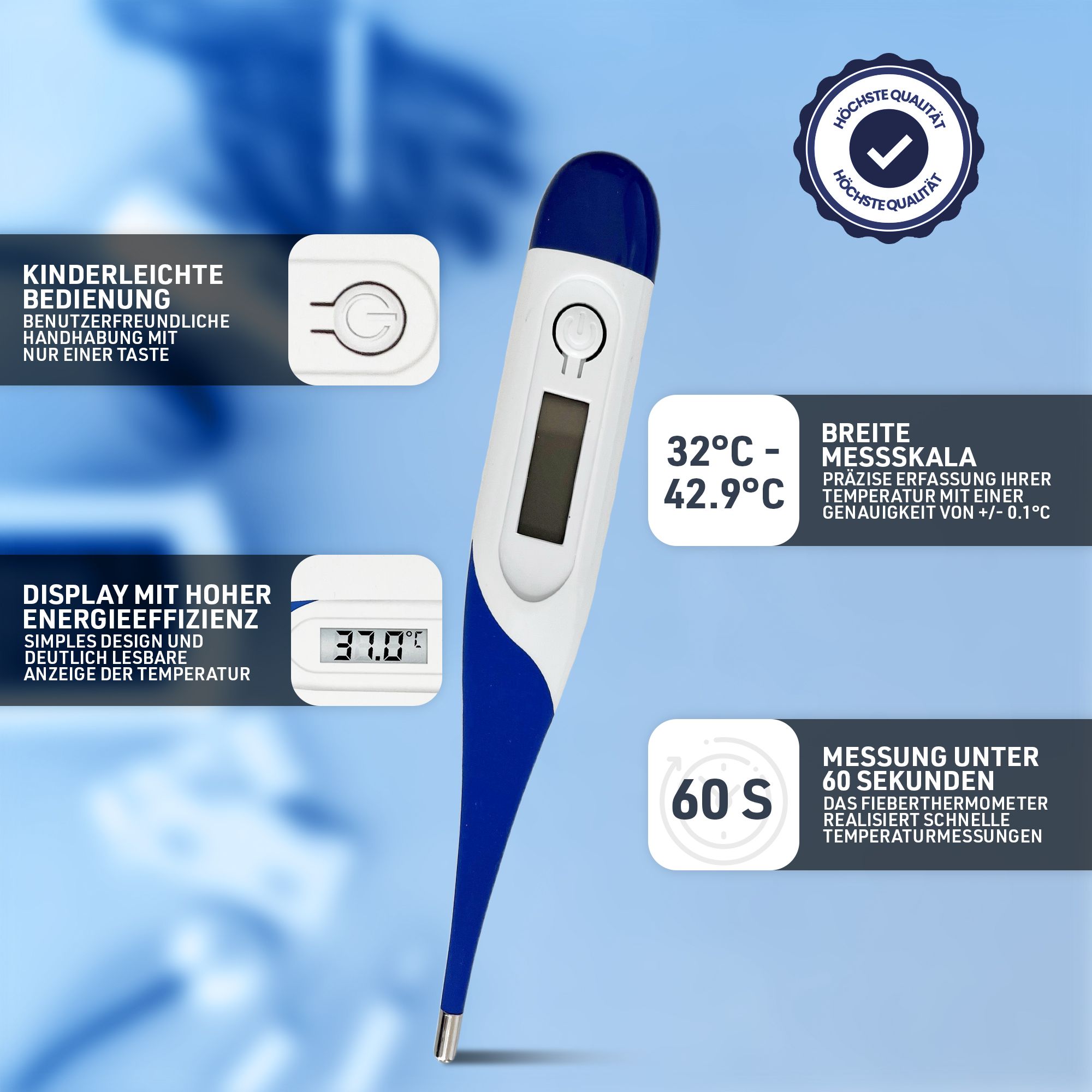 Iea Medical Digitales Fieberthermometer Mit Flexibler Spitze St