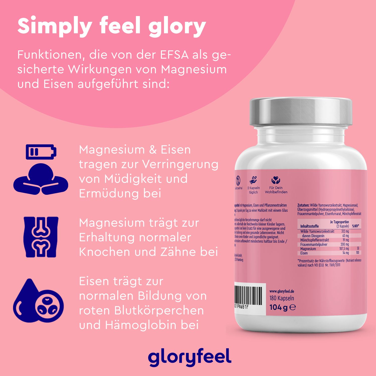 Gloryfeel Wild Yam M Nchspfeffer Frauenmantel Mit Magnesium