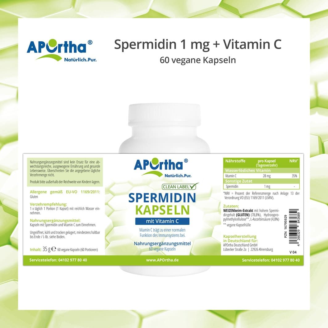 APOrtha Spermidin 1 Mg Vitamin C Vegane Kapseln 60 St Shop