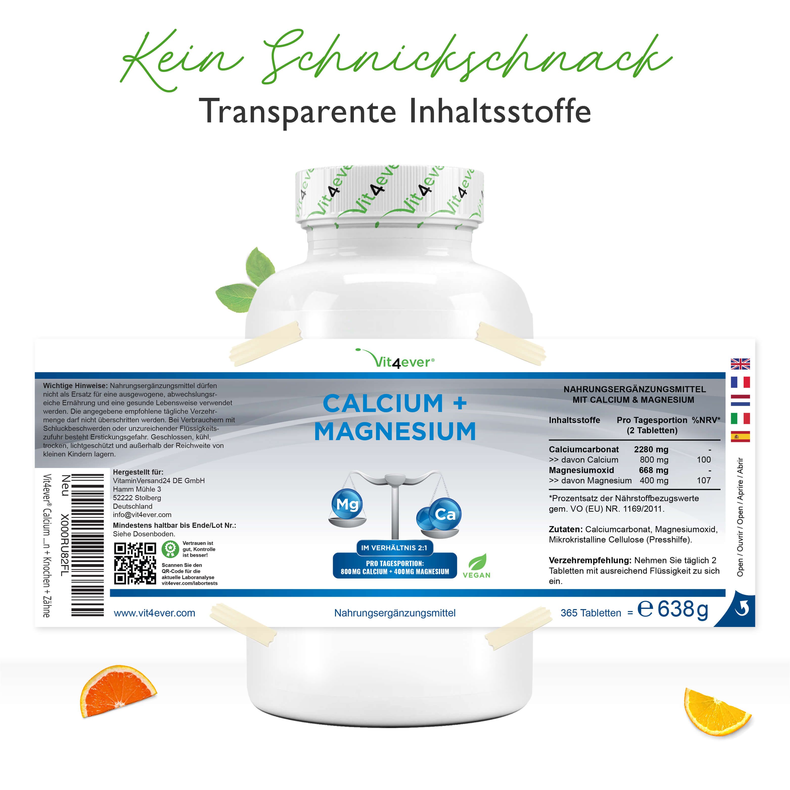 Vit4ever Calcium Magnesium 365 St Shop Apotheke