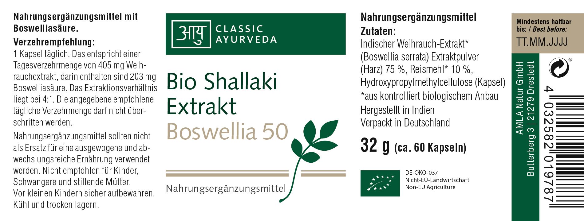 Classic Ayurveda Shallaki Extrakt Boswellia G Shop Apotheke