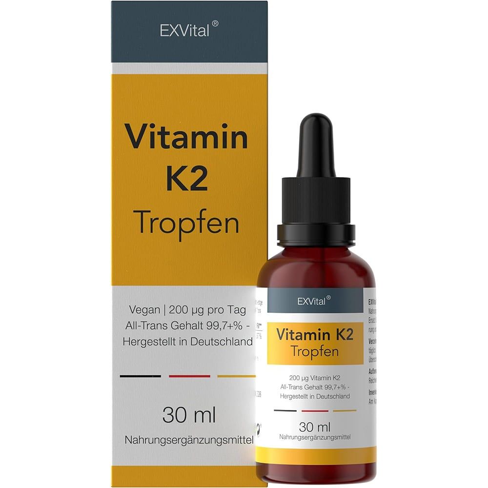 EXVital Vitamin K2 Tropfen Menaquinon MK 7 All Trans Vitamin