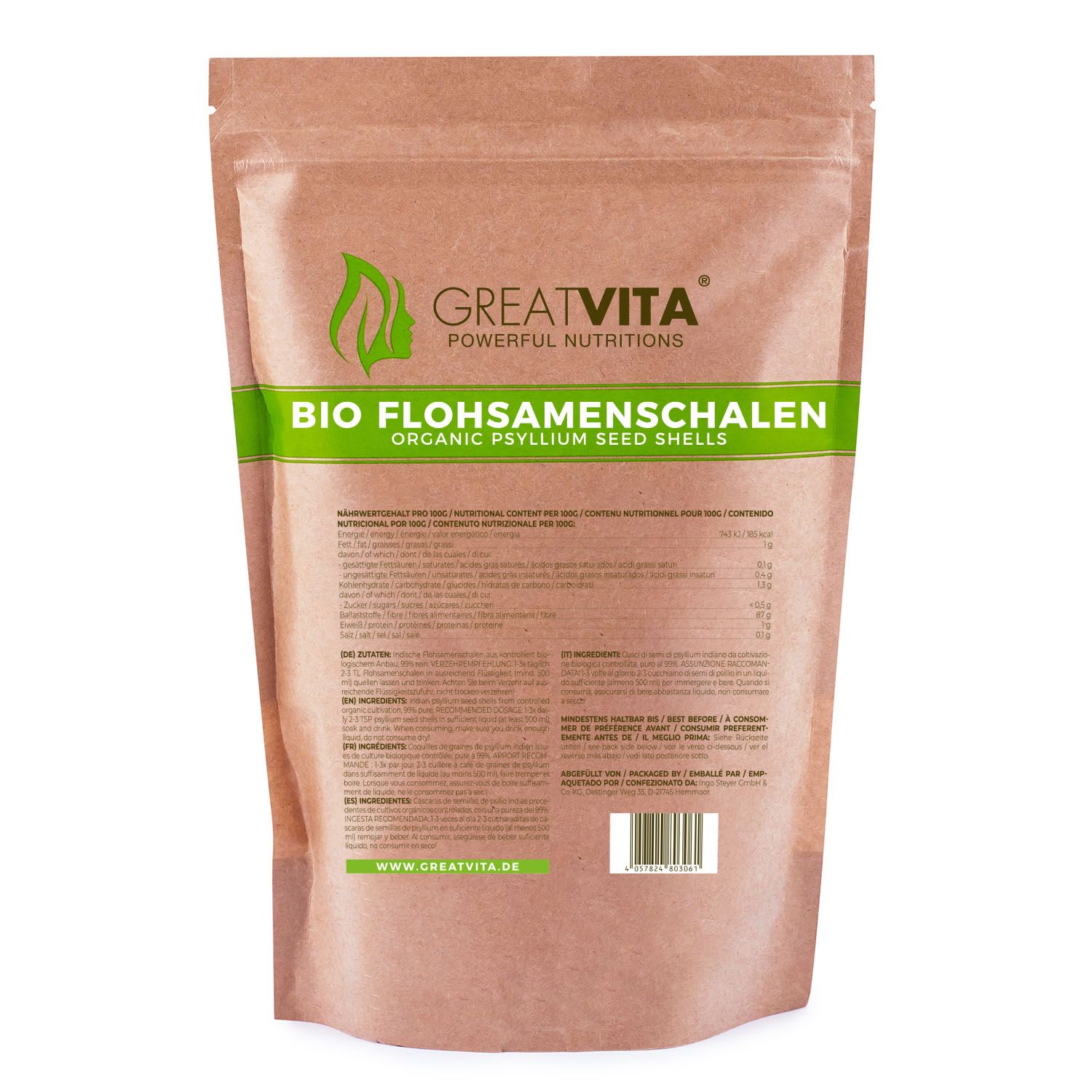 GreatVita Bio Flohsamenschalen 500 G Shop Apotheke